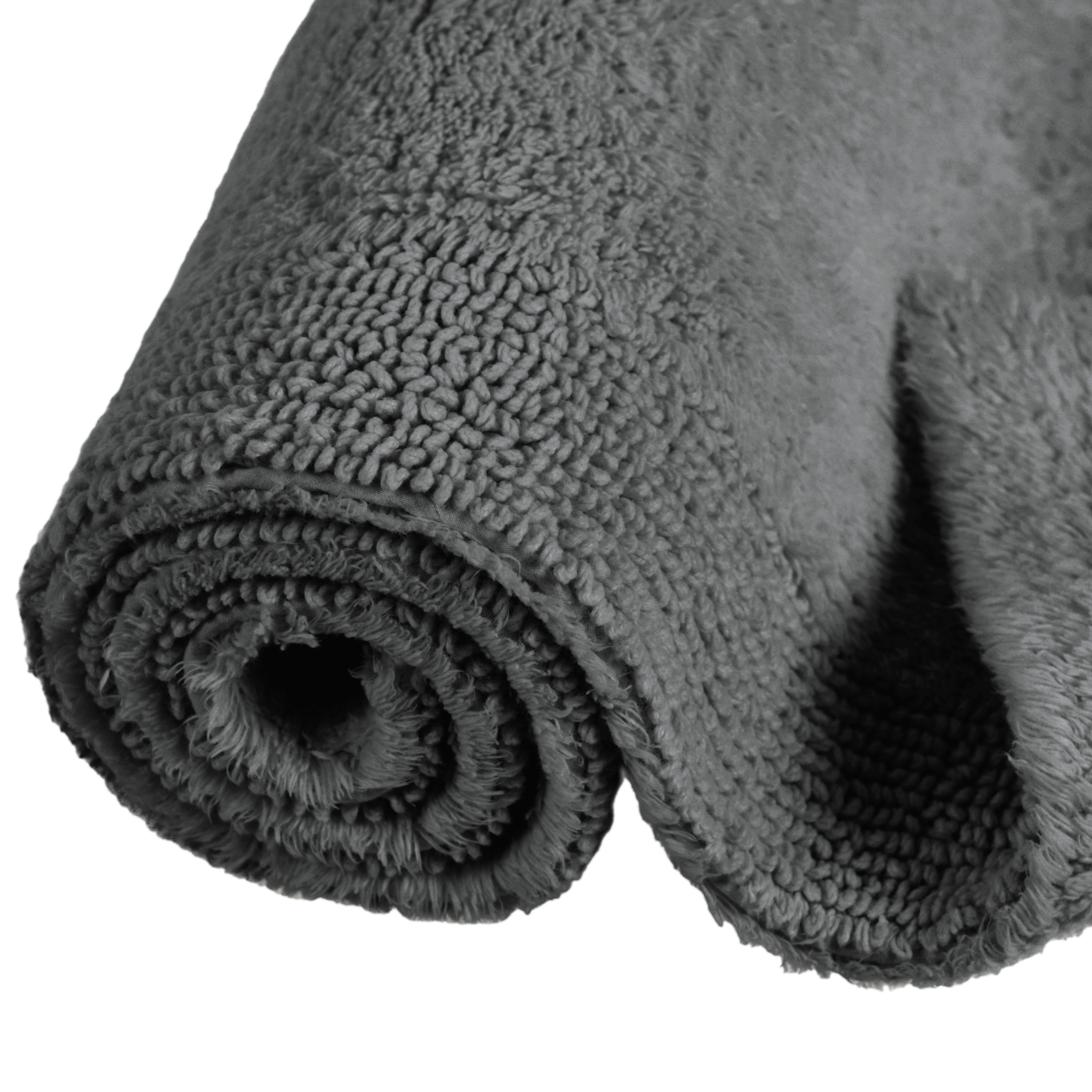 OTTO home Badematte Kapra, Badvorleger, Badezimmer Teppich, Höhe 14 mm, beidseitig nutzbar, strapazierfähig, fußbodenheizungsgeeignet, Baumwolle, rund, mit Bordüre, Badteppich, Badematte, Baumwolle