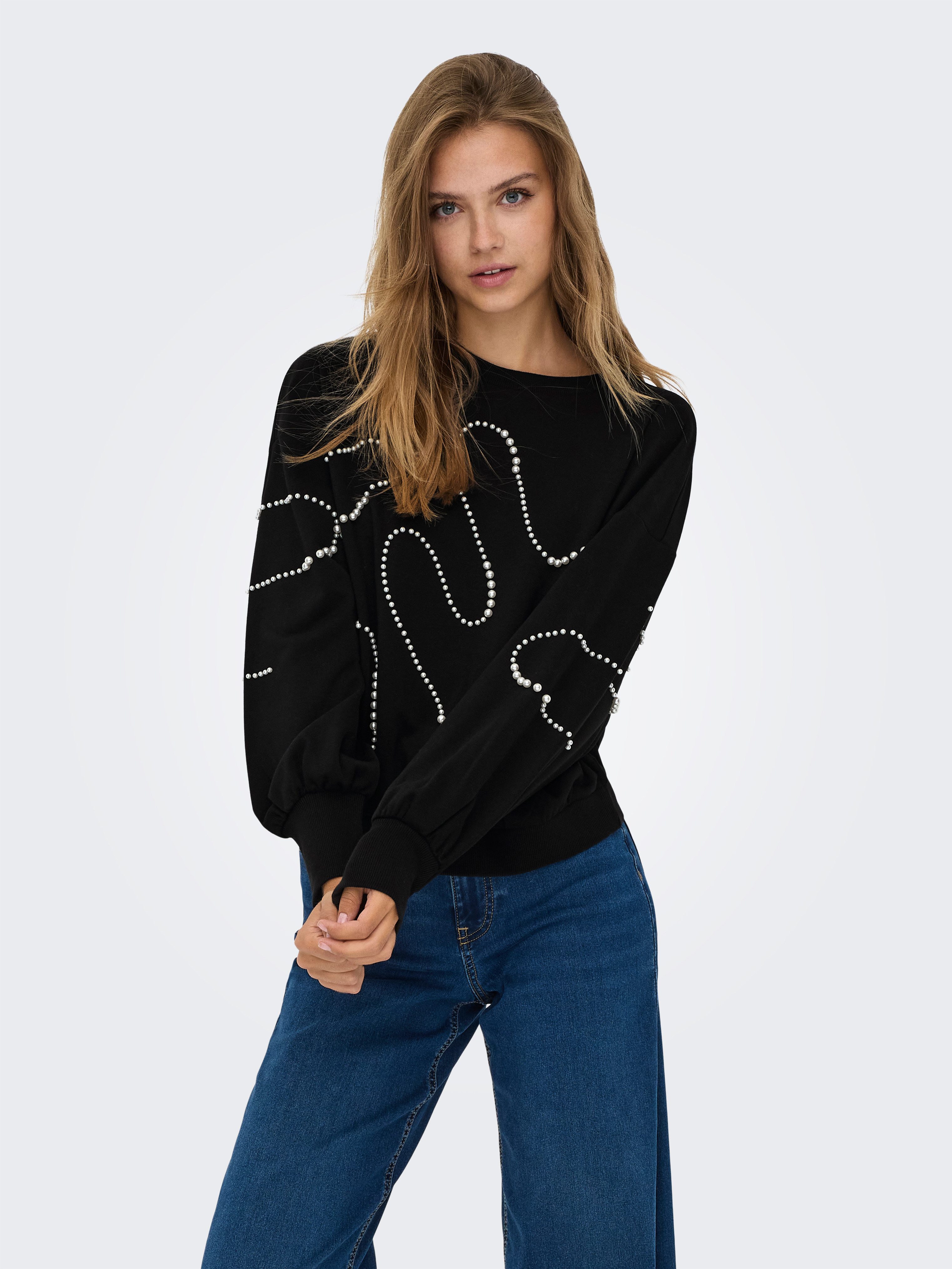 ONLY Sweatshirt ONLBROOK L/S PEARL DETAIL CS SWT günstig online kaufen