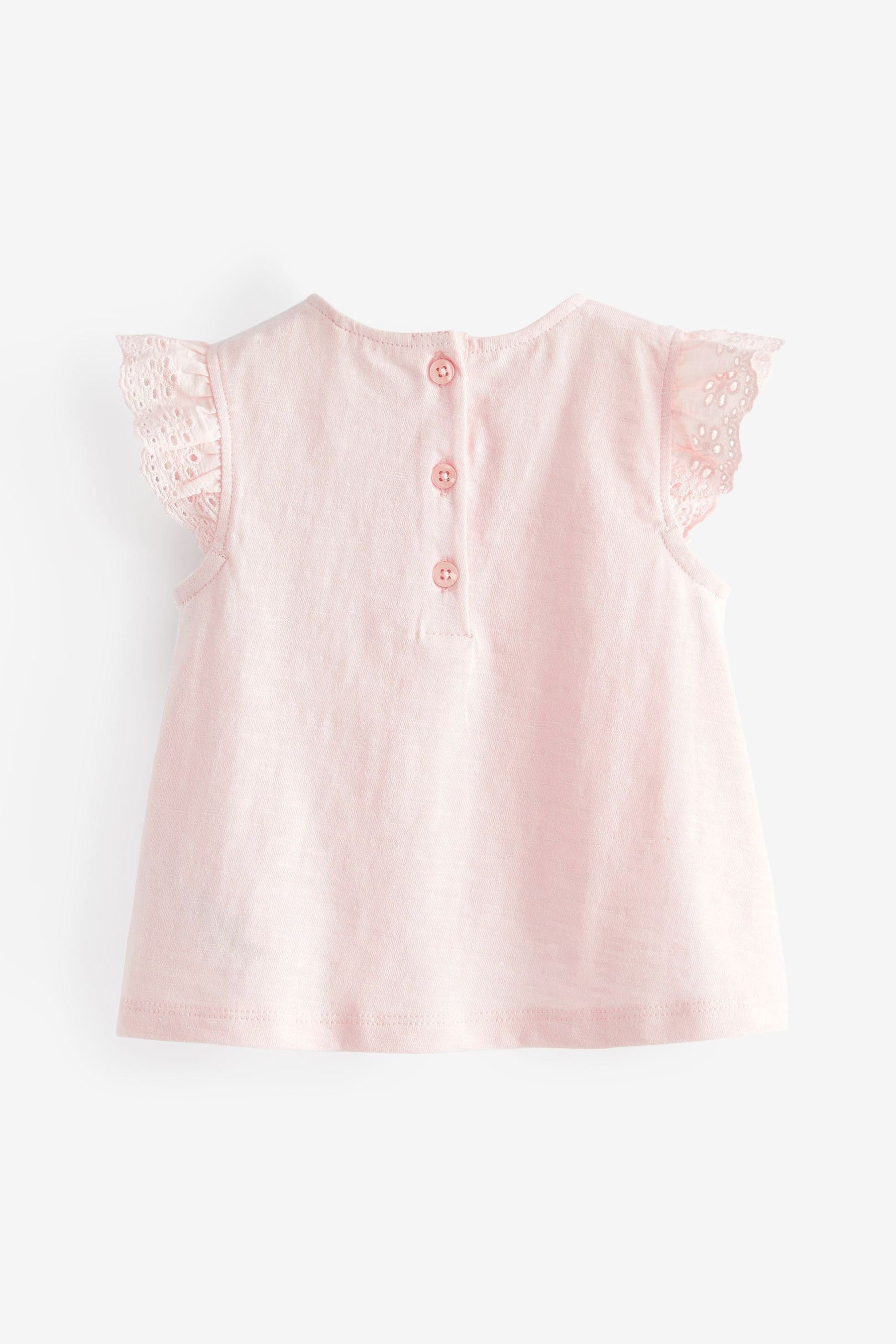 Next T-Shirt (3-tlg) Lochstickerei, 3er-Pack Pink mit Baby-T-Shirts