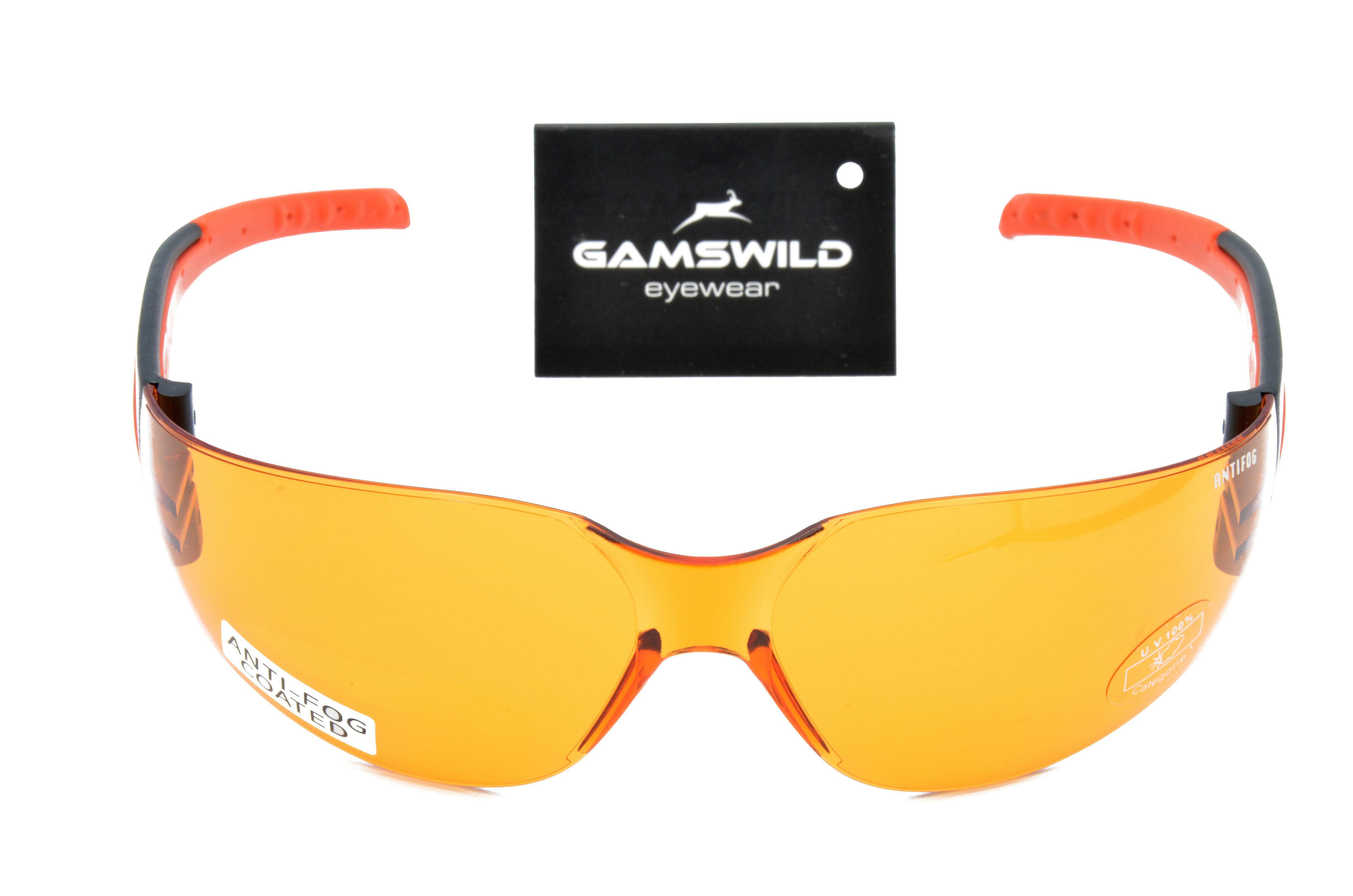 Gamswild Sportbrille WS7122 Skibrille orange, Herren Sonnenbrille grau, Fahrradbrille ANTIFOG Damen Unisex, brau