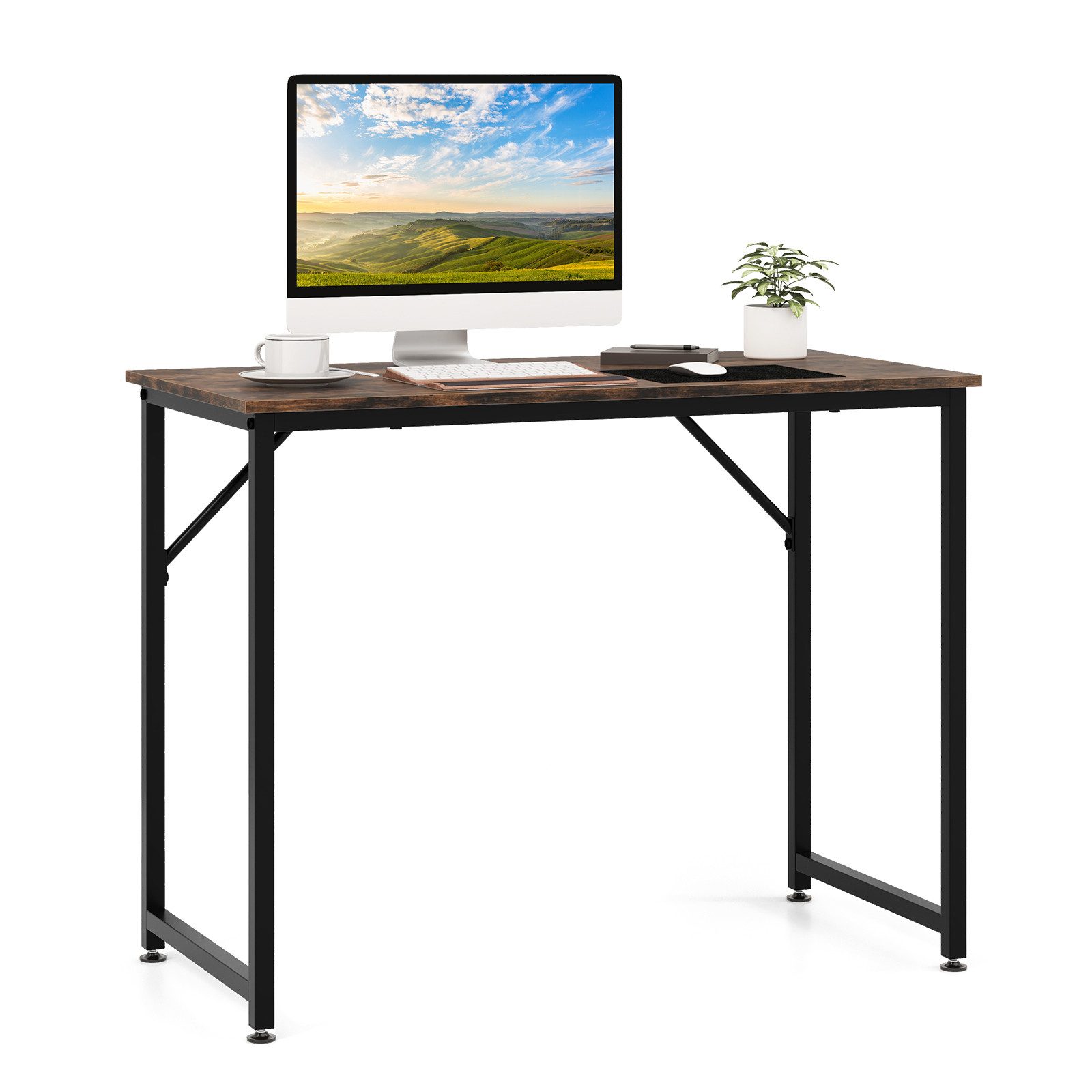 KOMFOTTEU Schreibtisch, Computertisch mit robustem Metallrahmen günstig online kaufen