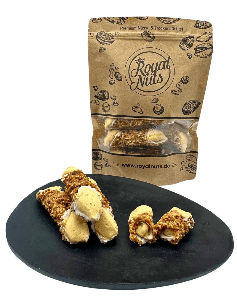 Royalnuts Genuss GmbH Kuchen 12 Stück Cannoli mit Karamell & Krokant, Royalnuts