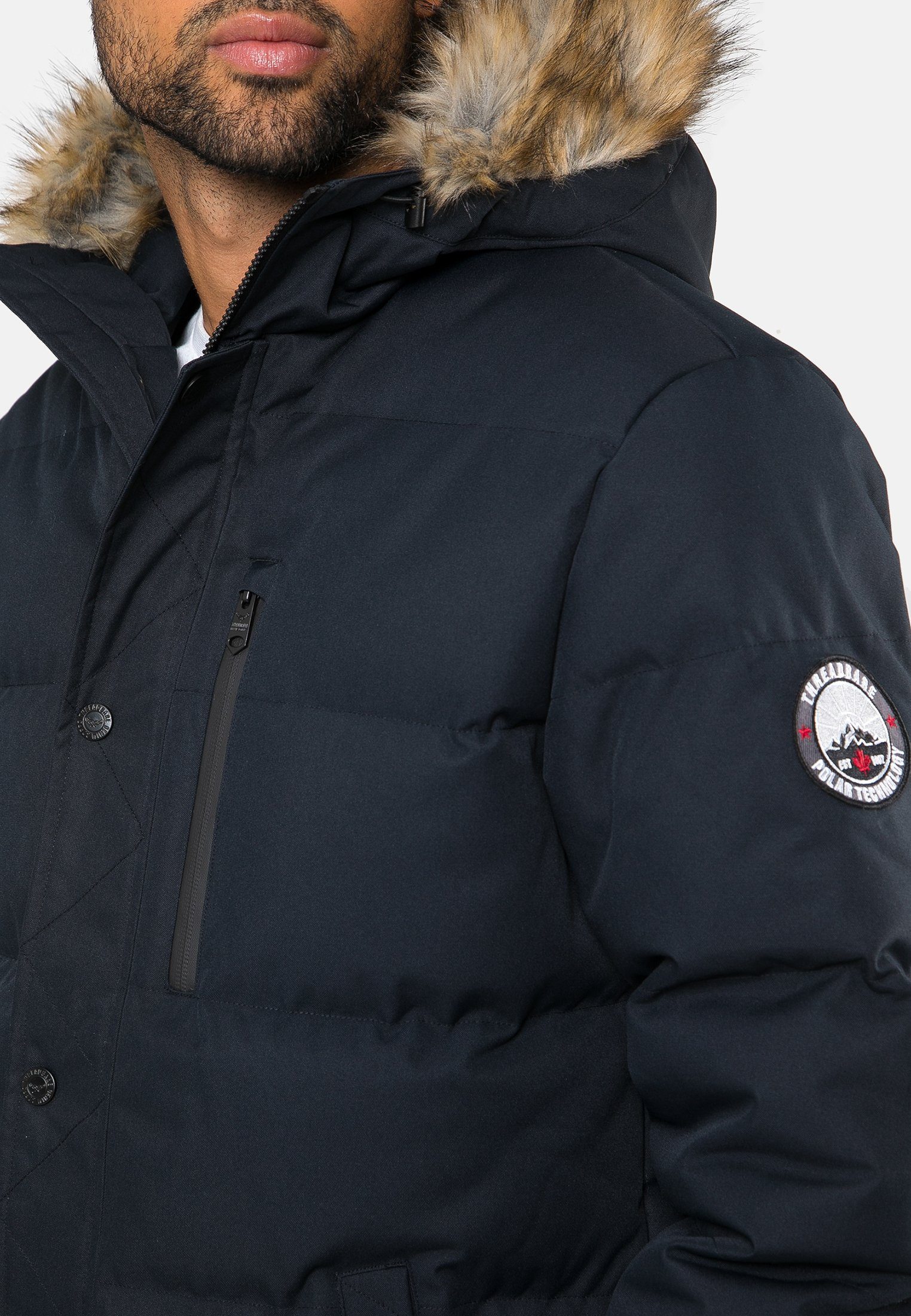 zertifiziert Blau Recycled (GRS) Global Threadbare Arnwood THB Standard Winterjacke Jacket Padded
