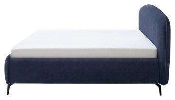 meise.möbel Bettgestell MODENA, 180 x 200 cm, Dunkelblau, Stoffbezug, ohne Matratze, ohne Lattenrost, mit gepolstertem Kopfteil