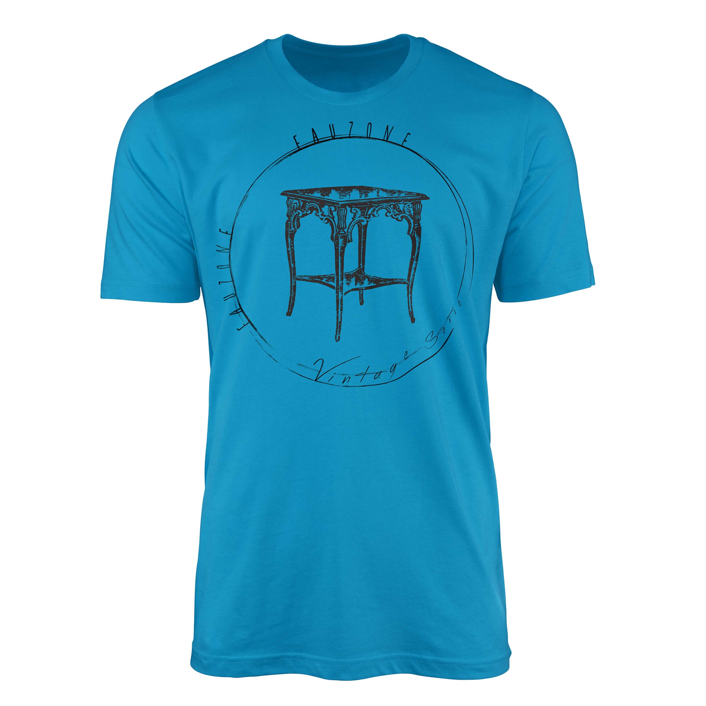 Sinus Art T-Shirt Vintage Herren T-Shirt Beistelltisch Atoll