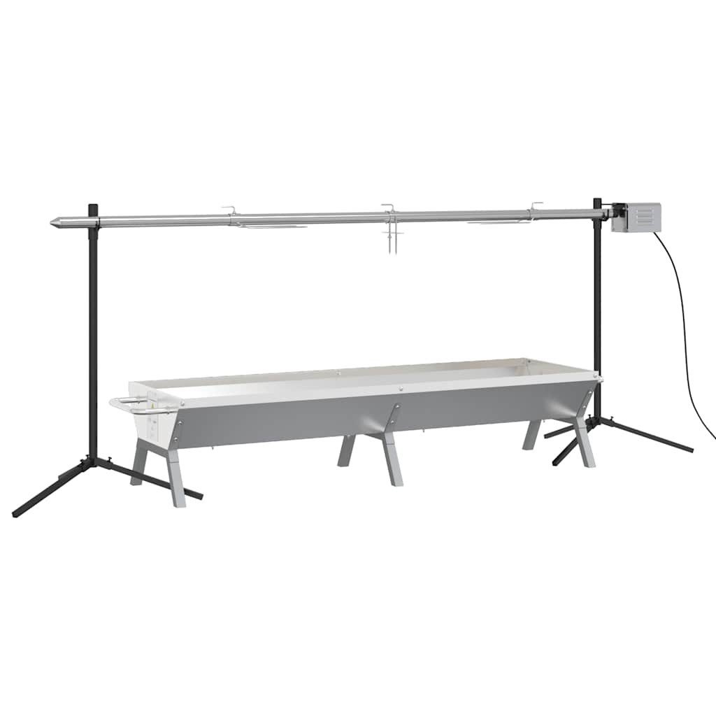vidaXL Grillkamin Rotisserie-Grill Automatisch Edelstahl