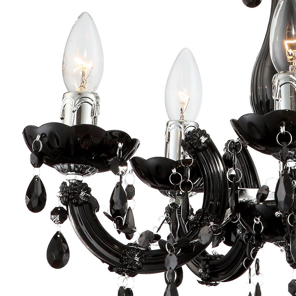 etc-shop Kronleuchter, Leuchtmittel nicht 5 Hängeleuchte Flammig Esszimmer inklusive, schwarz Esstischlampe Kronleuchter