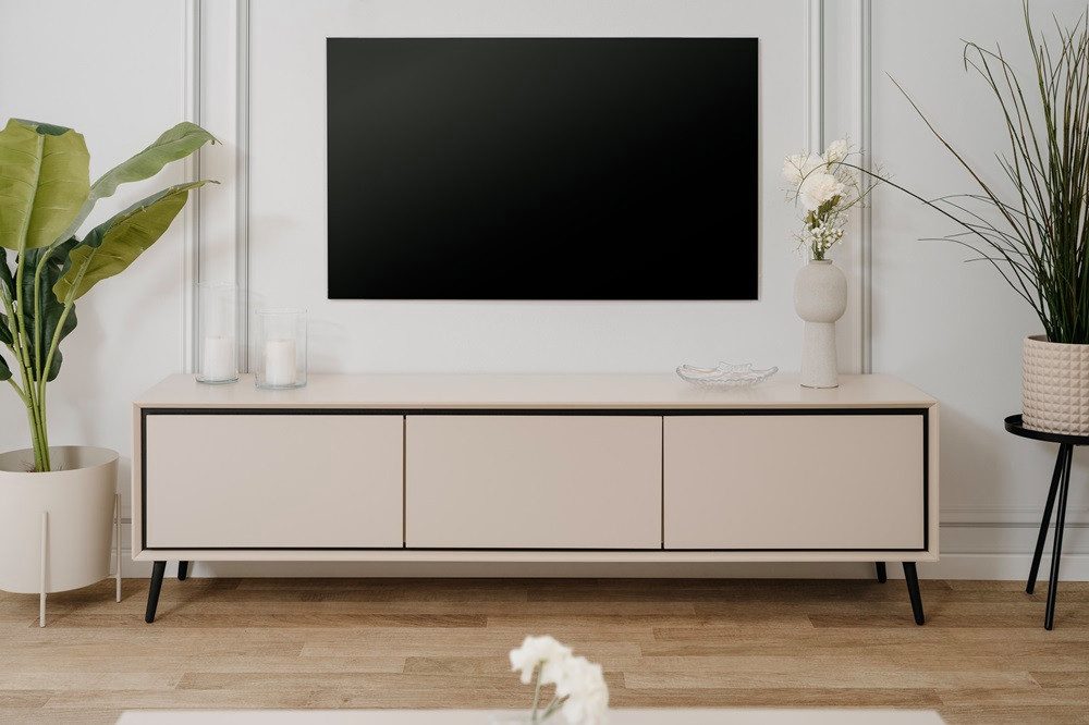 Finori Lowboard Lowboard TV-Board Arona, Sand / schwarz