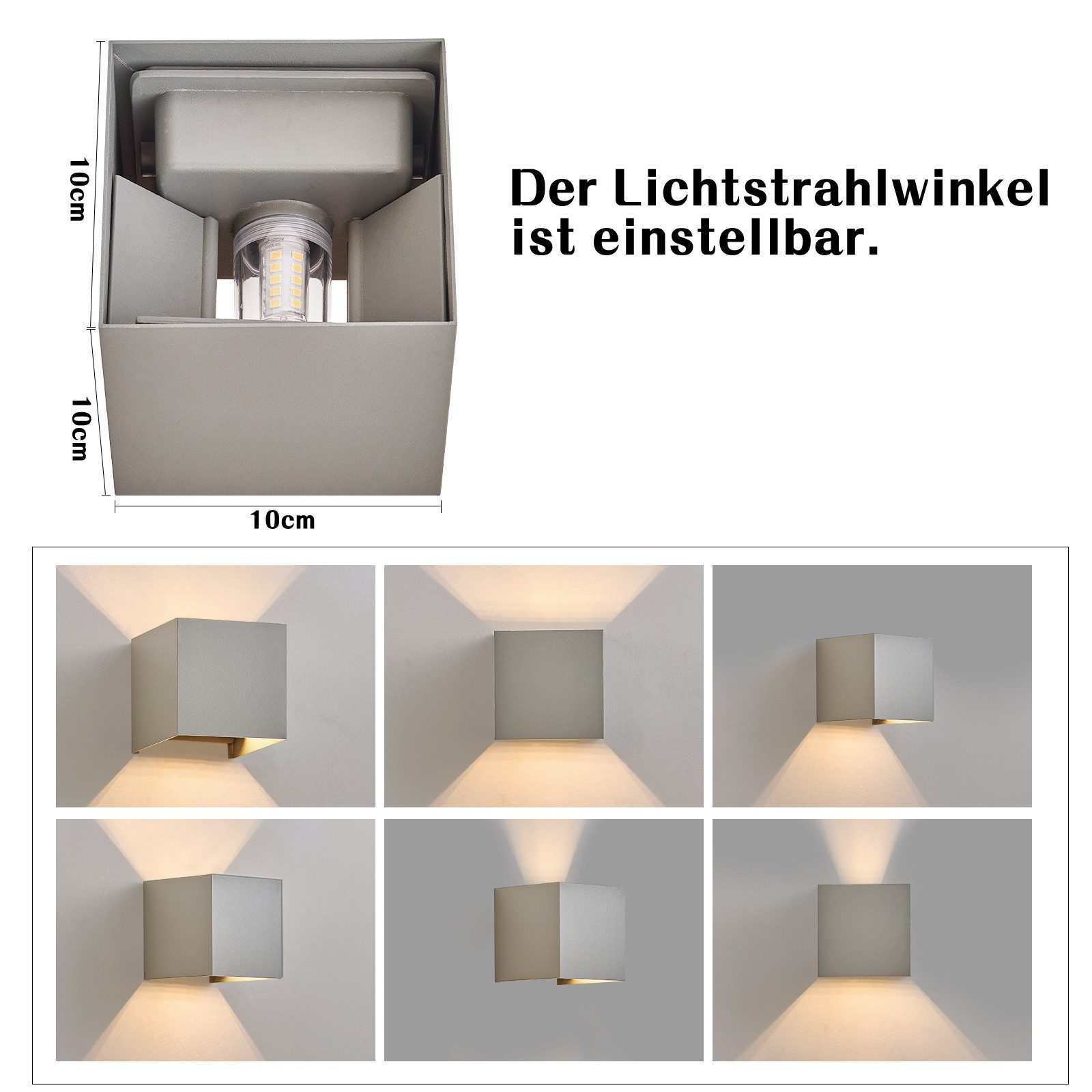 Nettlife LED Wandleuchte innen Modern Up Down Strahl G9, LED fest integriert, Warmweiß, für Flur Schlafzimmer Garten Treppenhaus Terrasse