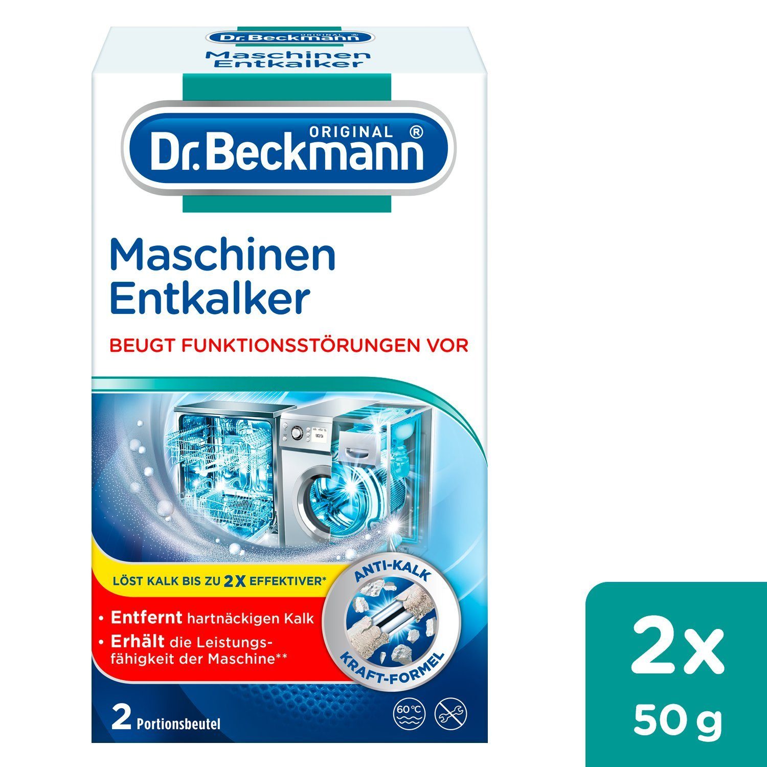 50 Maschinen-Entkalker, Kalk, Dr. hartnäckigen gegen Entkalker g 12x Beckmann (6-St)