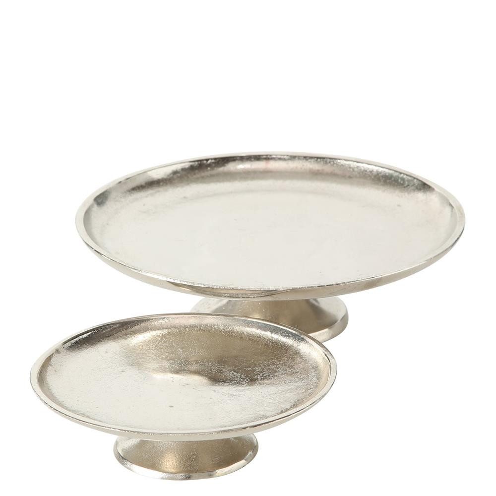 BOLTZE Etagere Flaire 2er Set, Silber, für Dekoration, Servierplatte