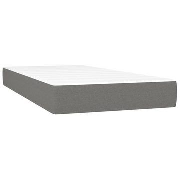 vidaXL Bettgestell Boxspringbett mit Matratze Dunkelgrau 90x200 cm Stoff Bett Bettgestell