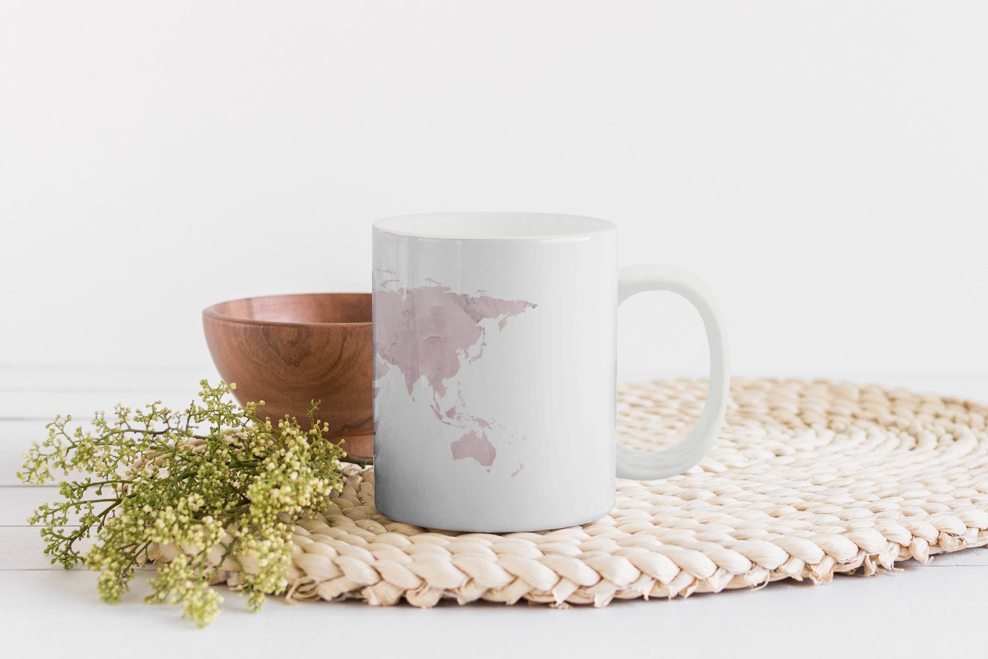 Geschenk Becher, Keramik, Teetasse, Luxus Tasse Kaffeetassen, - Teetasse, MuchoWow - Marmor, Weltkarte