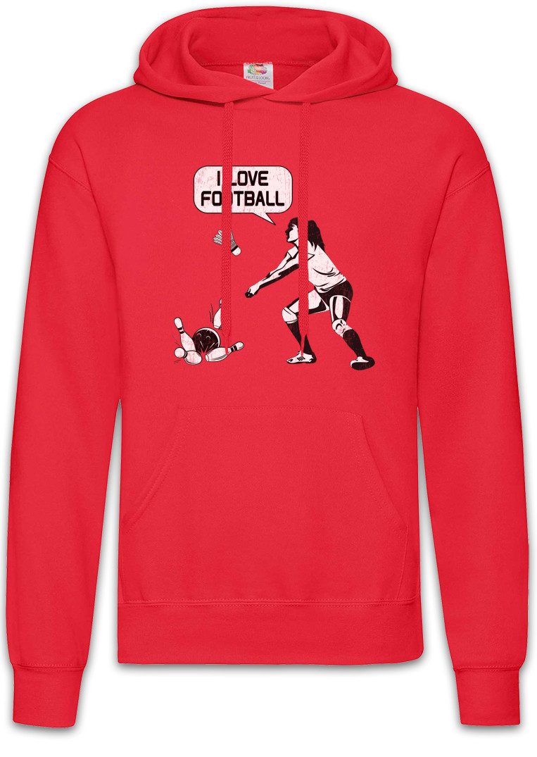 Hoodie I Love Football Herren Hoodie Kegeln Bowling Volleyball Beach