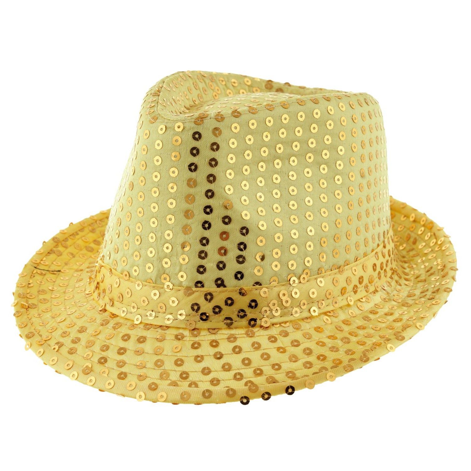 Funny Fashion Kostüm Popstar Hut mit Pailletten – Glitzer Partyhut