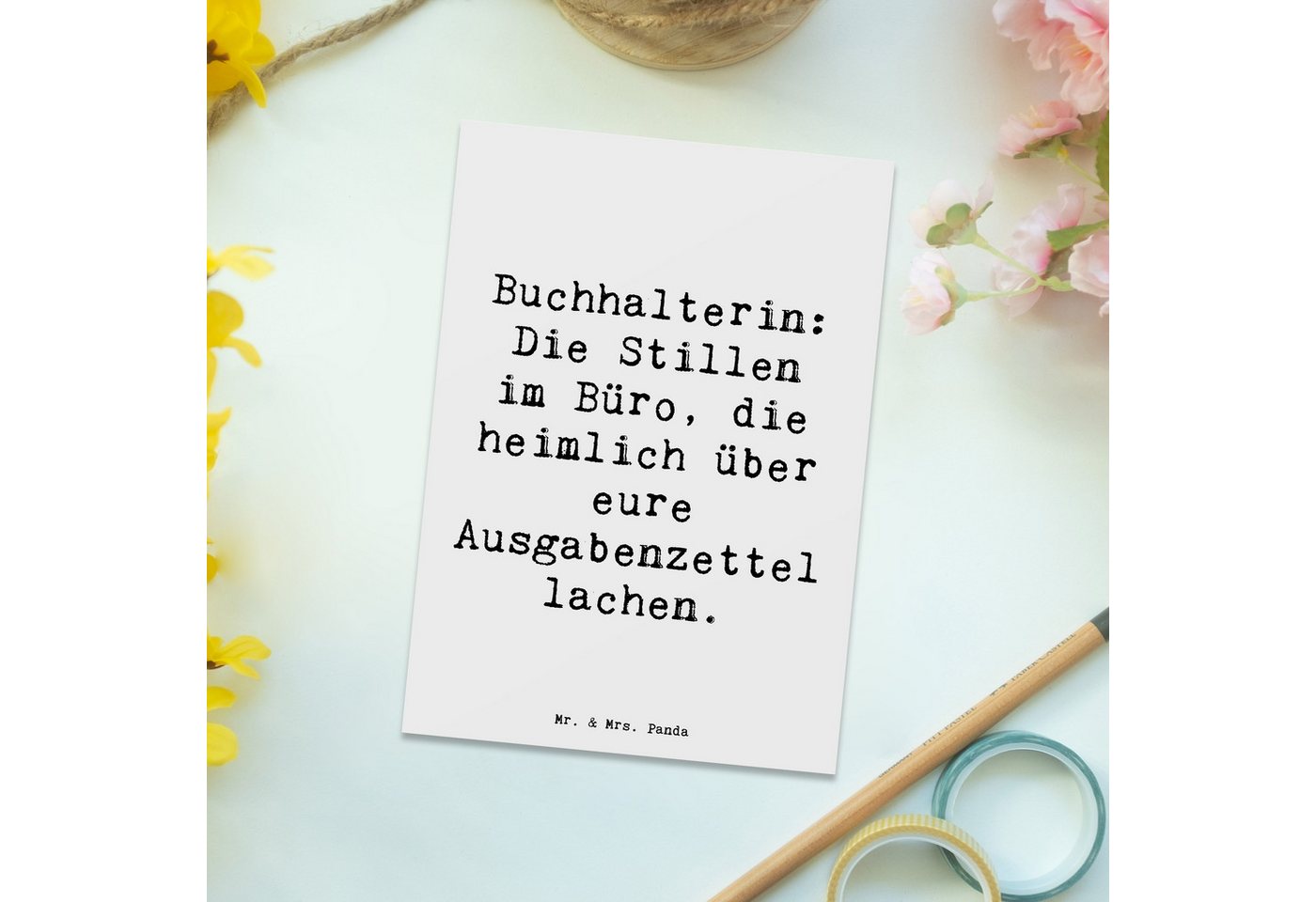 Thumbnail - Mr. & Mrs. Panda Postkarte Buchhalterin: Die Stillen im Büro, die heimlich über eure Ausgabenzet, Hochglänzend