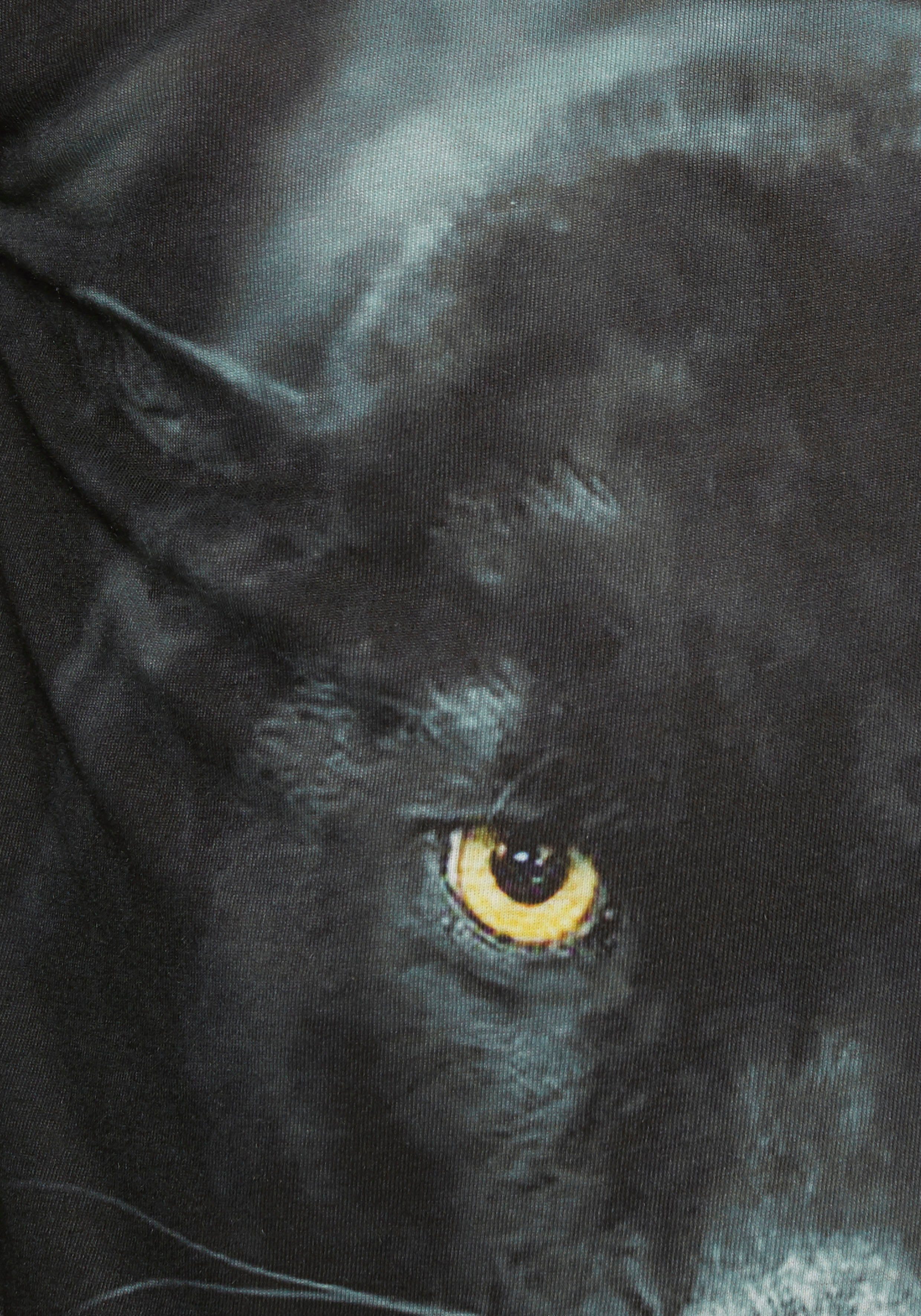 KIDSWORLD Kapuzenshirt PANTHER - Fotodruck Langarm, Basic-Passform, mit peppigem Druck, aus Baumwolle