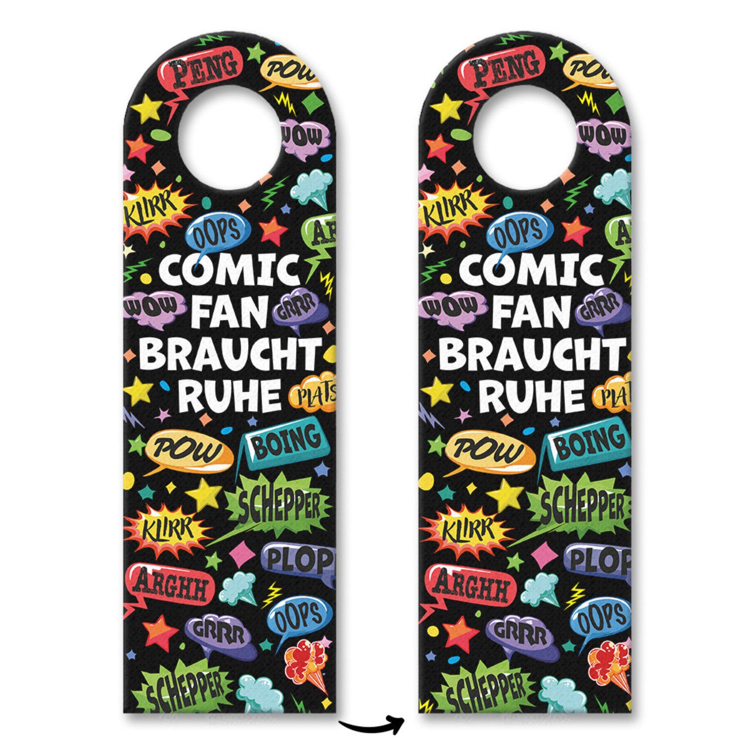 speecheese Dekohänger Comic Türhänger mit Spruch: Comic-Fan braucht Ruhe
