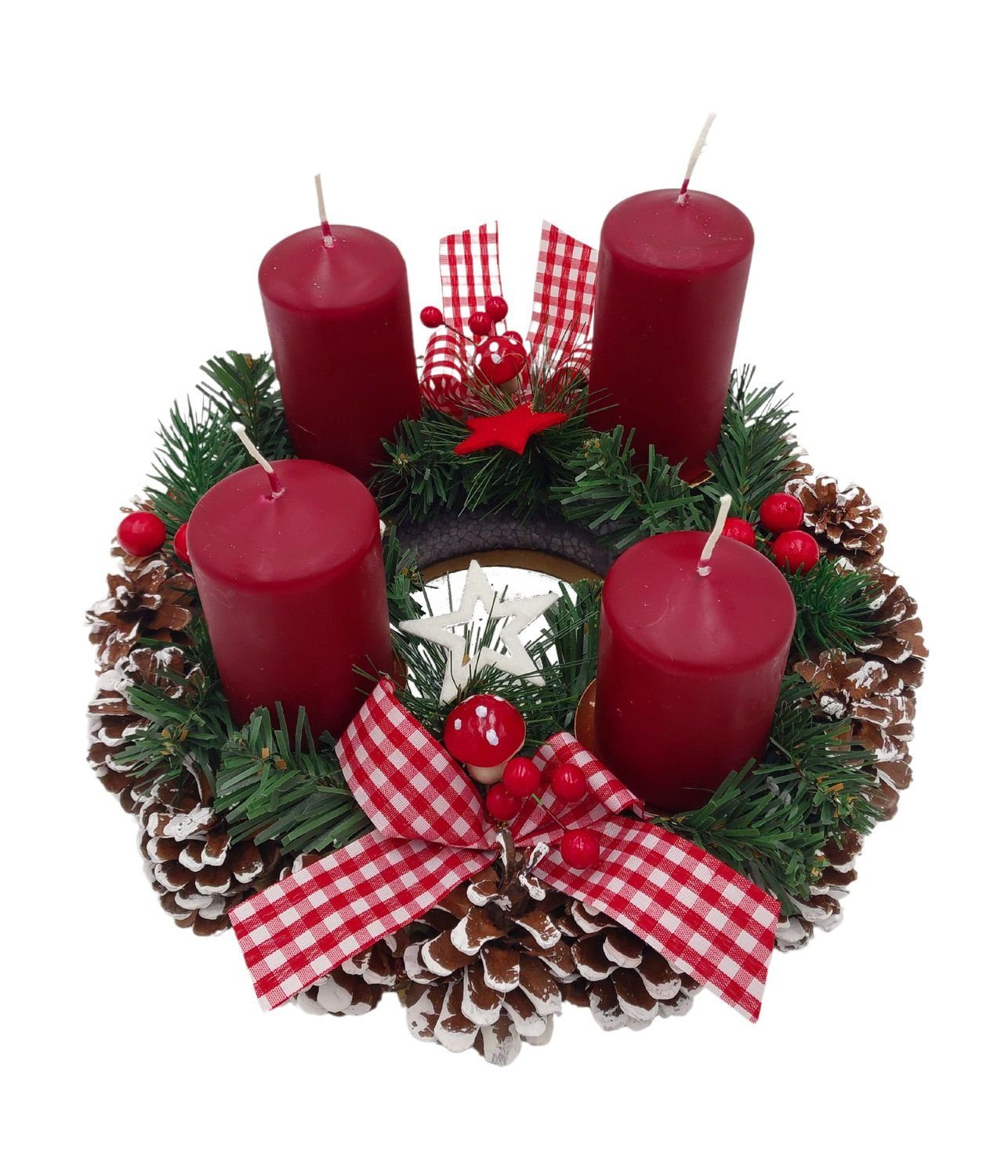 BURI Stumpenkerze 4er-Set Adventskerzen bordeaux Stumpenkerzen günstig online kaufen