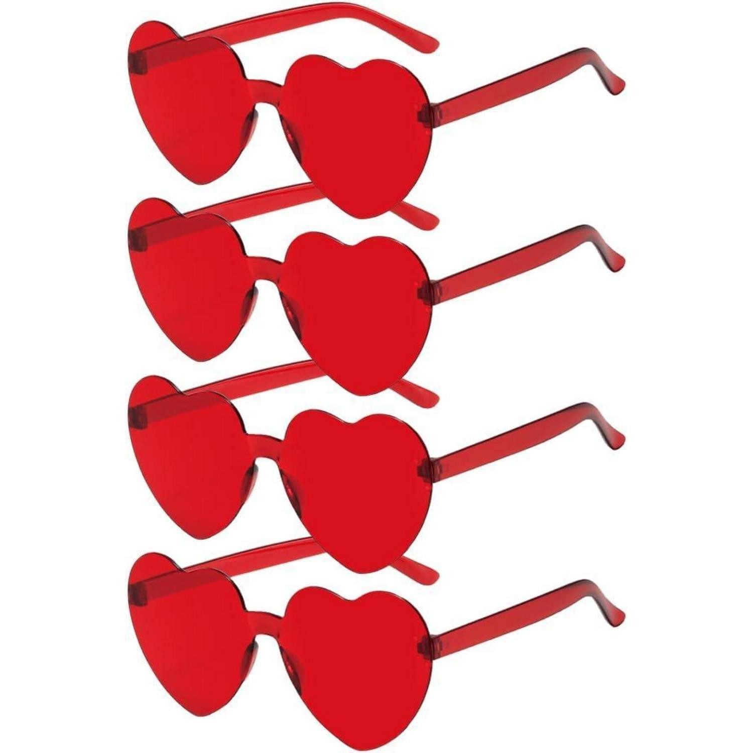 Kostüm Brille Herz Party Fasching Foto Requisiten Geburtstag Rot 4pcs