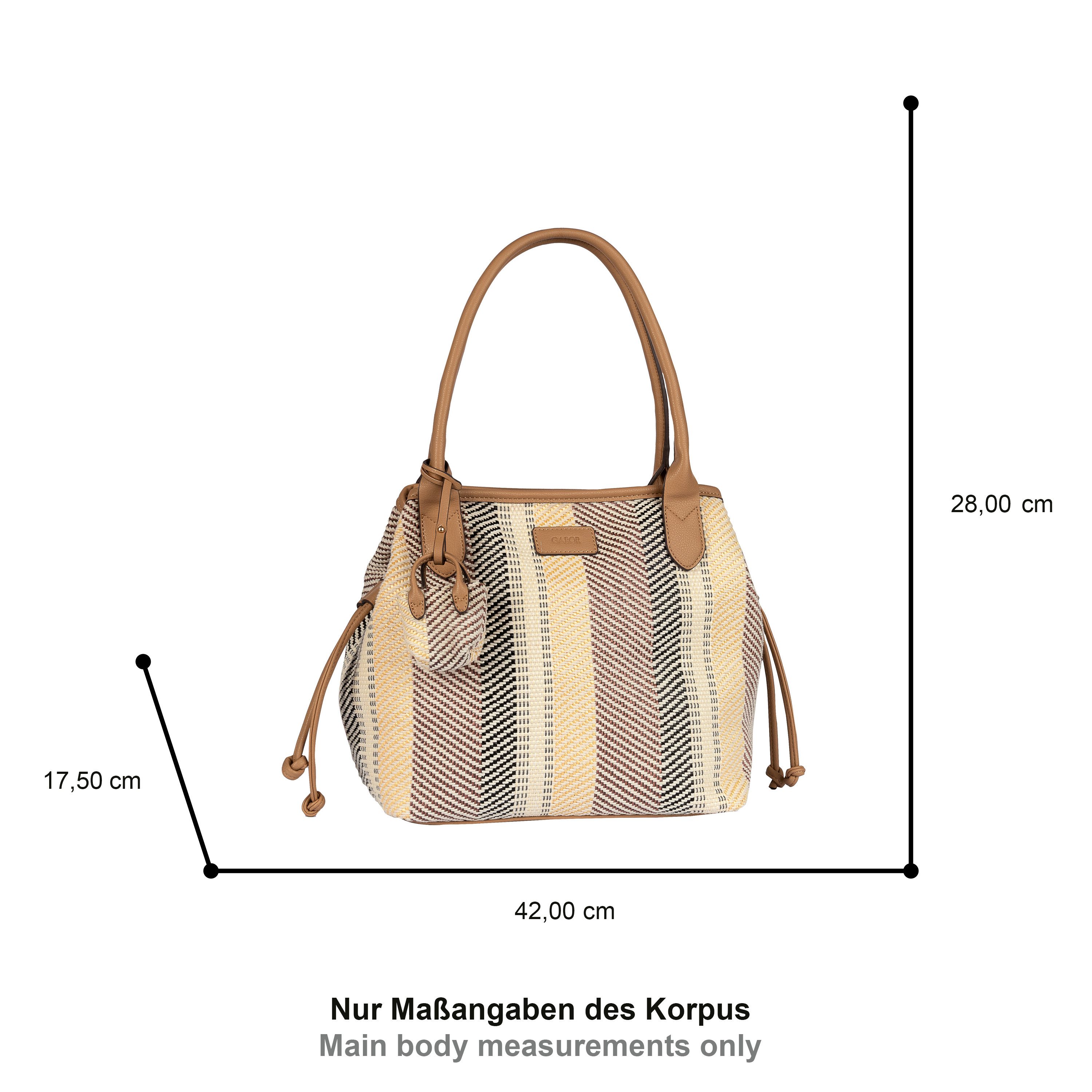 Gabor Shopper Granada Denada (Set, 2-tlg., Highlight: Mini-Me-Shopper-Anhänger für Lippenbalsam & Tücher), Damen Umhängetasche, Schultertasche mit Mini-Me Anhänger