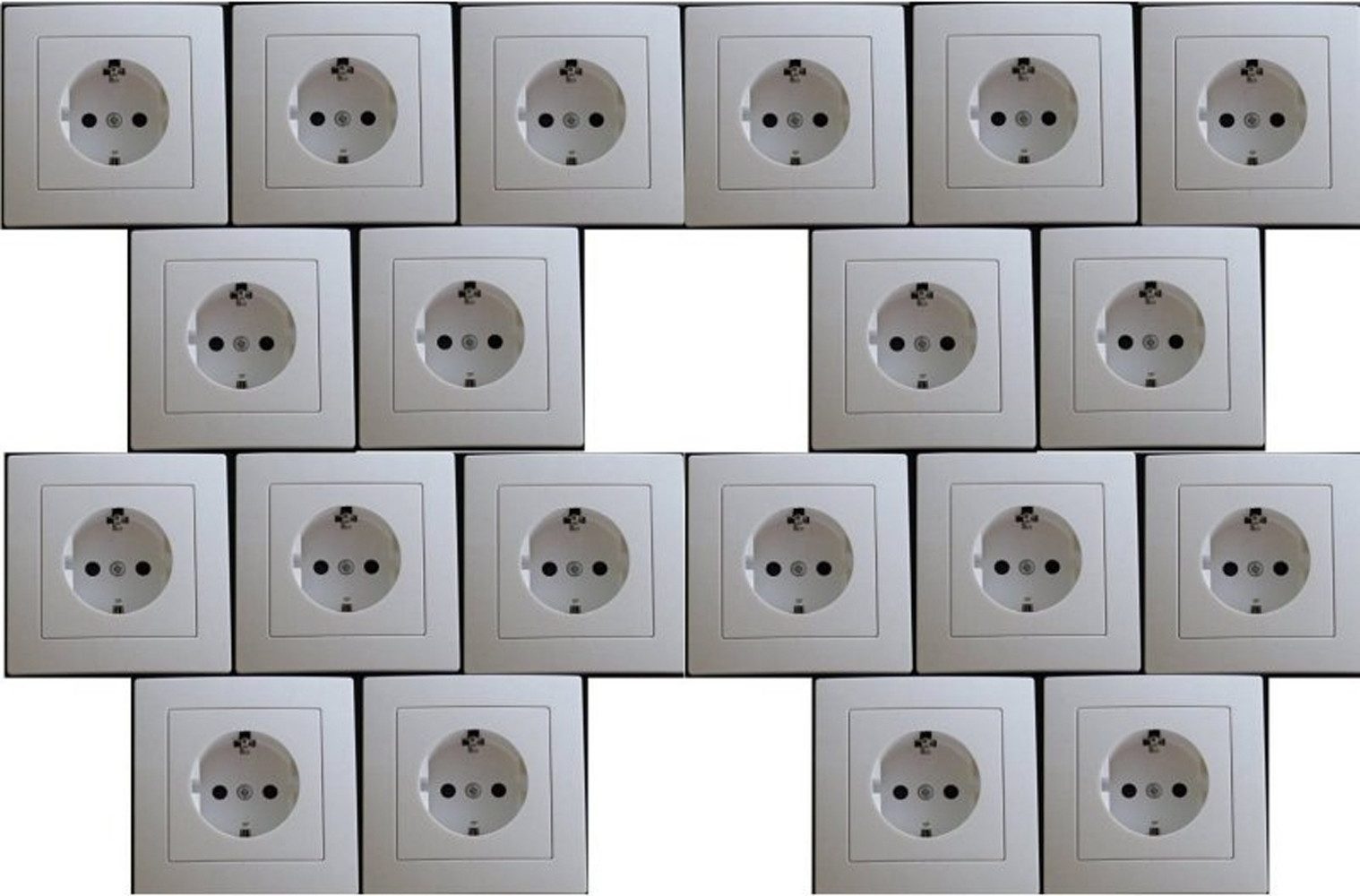 Lichtideen Schalter 7817 Levina Kunststoff Pack Steckdose weiß 250Volt 16Ampere 20er Pack (Taster, Schalter, Anennendose, Steckdose mit USB lieferbar)