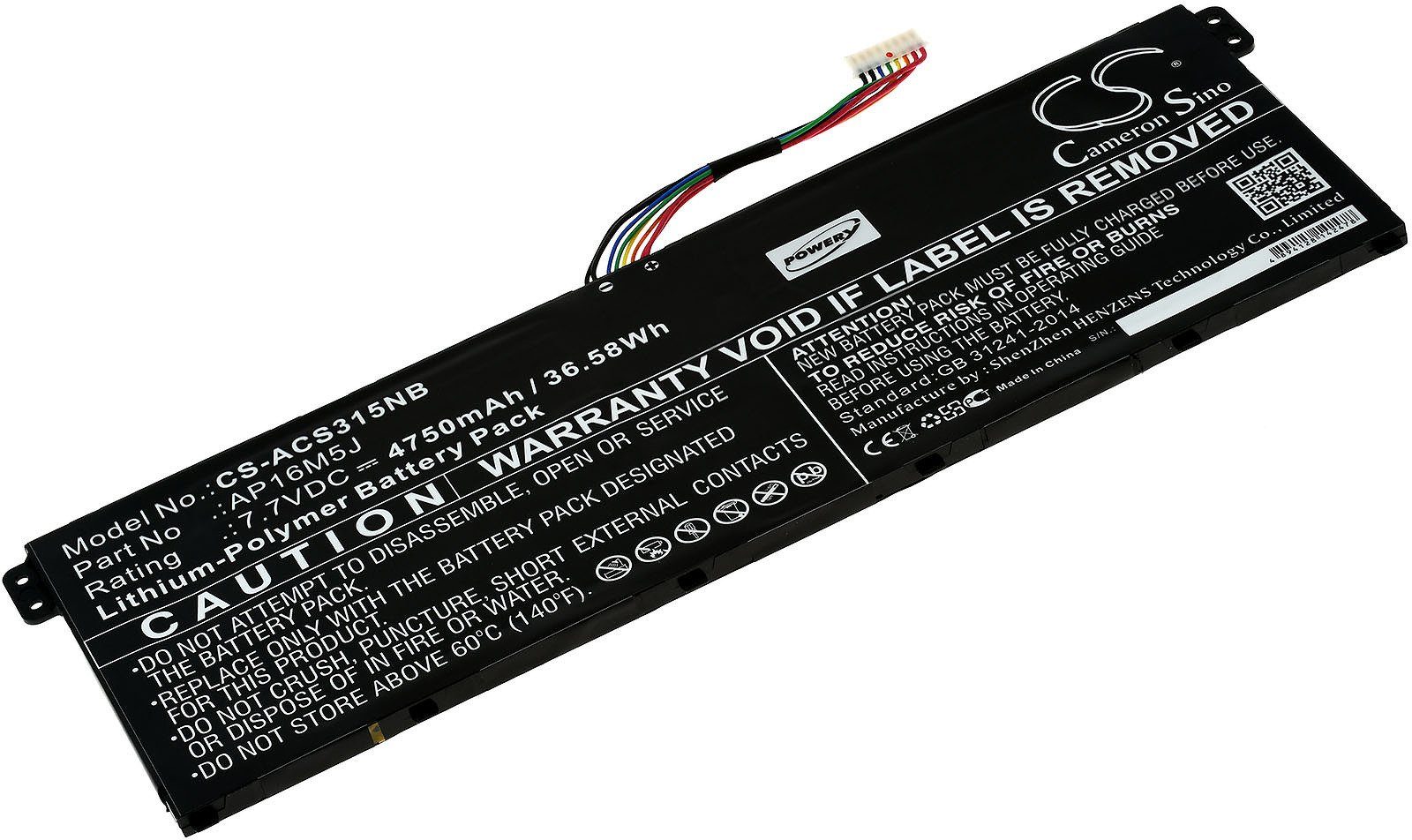 Powery Akku für Laptop Acer Aspire 3 A31531C514 N17Q2 / Aspire 3 A31551 LaptopAkku 4750 mAh