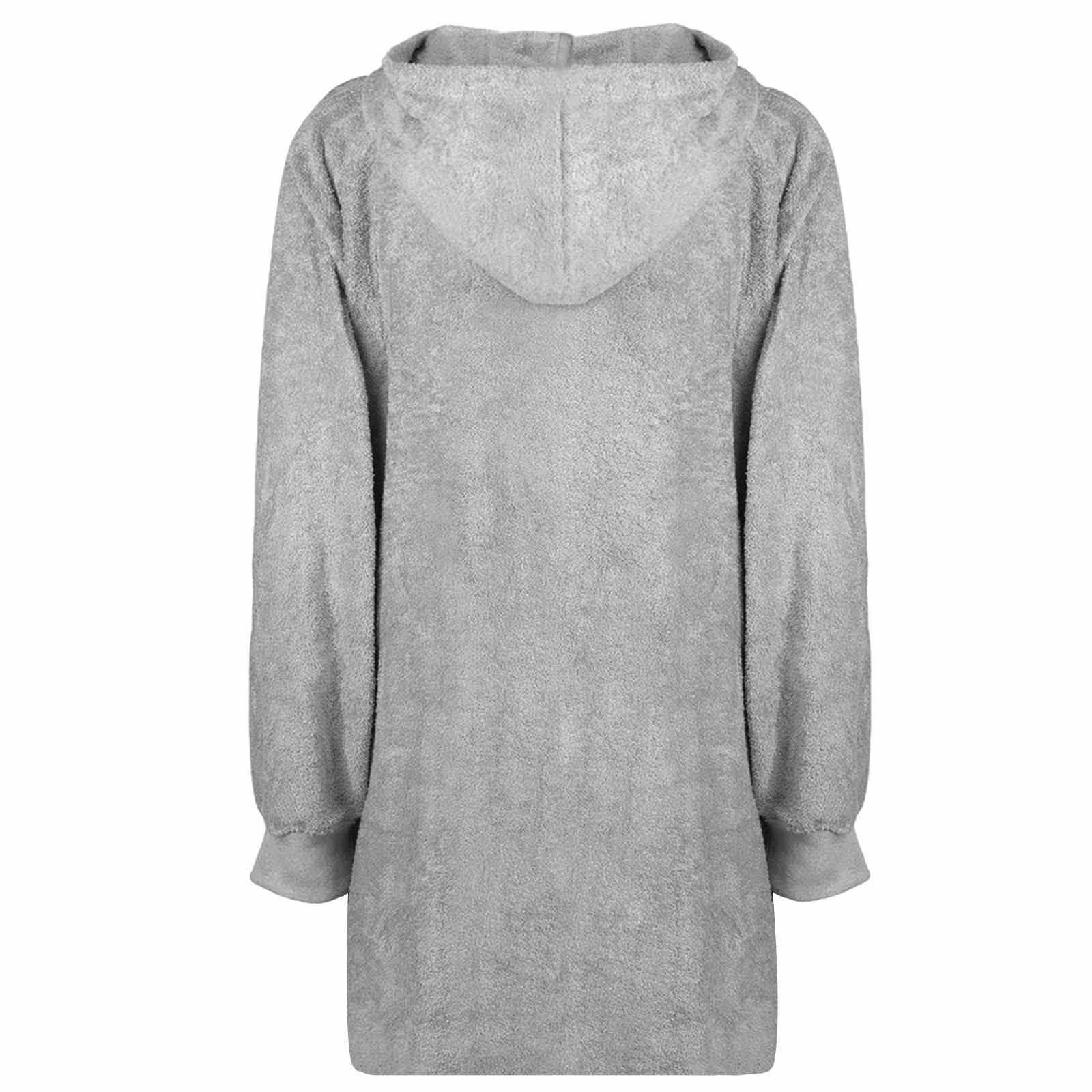 vidaXL Bademantel Decken-Hoodie KINN Grau L Baumwolle, Baumwolle