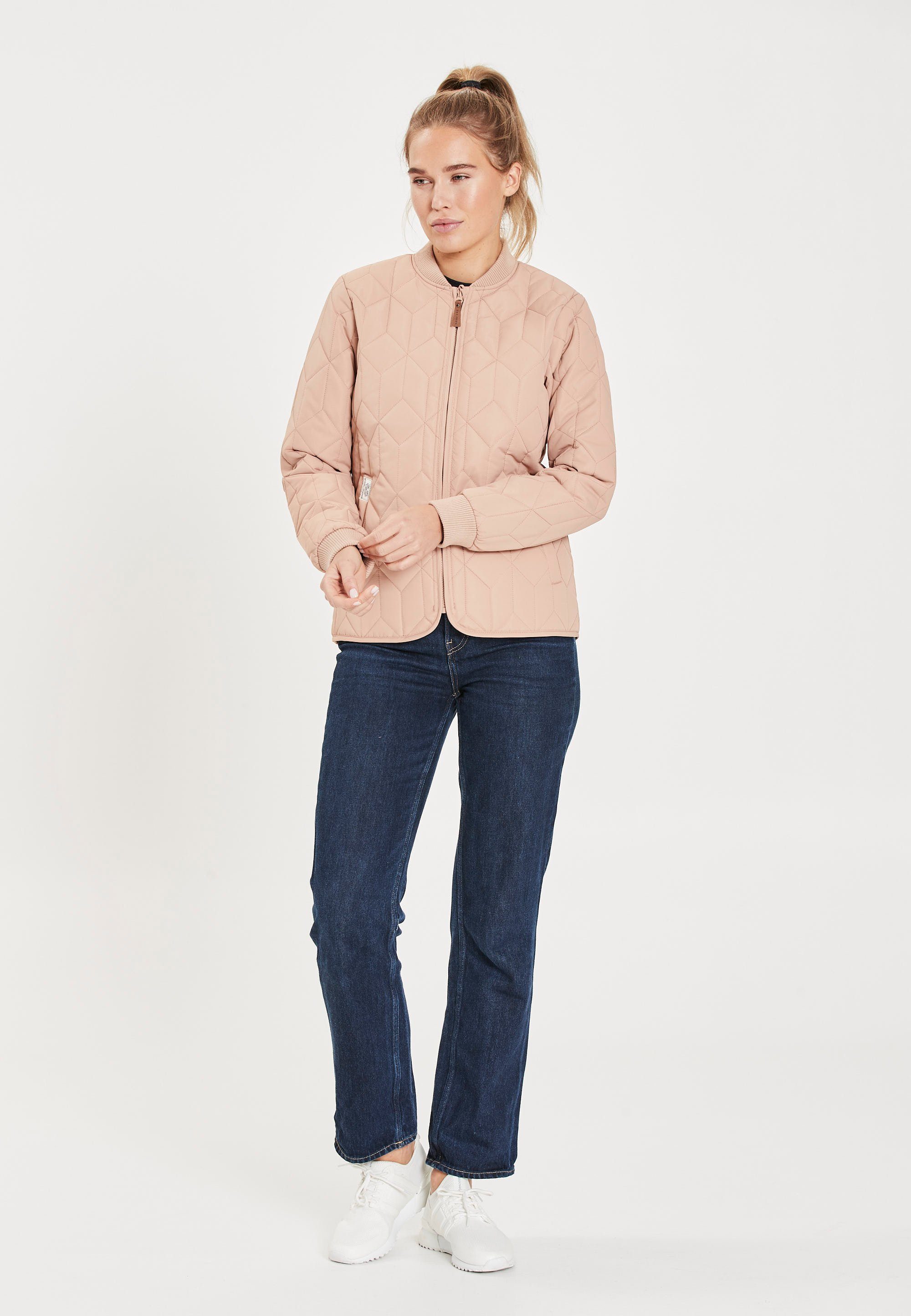 Bündchen mit hellrosa Piper WEATHER elastischen REPORT Outdoorjacke