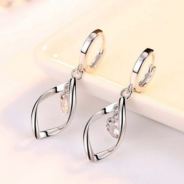 FIDDY Paar Ohrhänger Zirkon-Silberschmuck-Ohrringe mit Fransenohrringen (1-tlg), Damen, Karneval, Geschenk, geometrische Ohrhänger