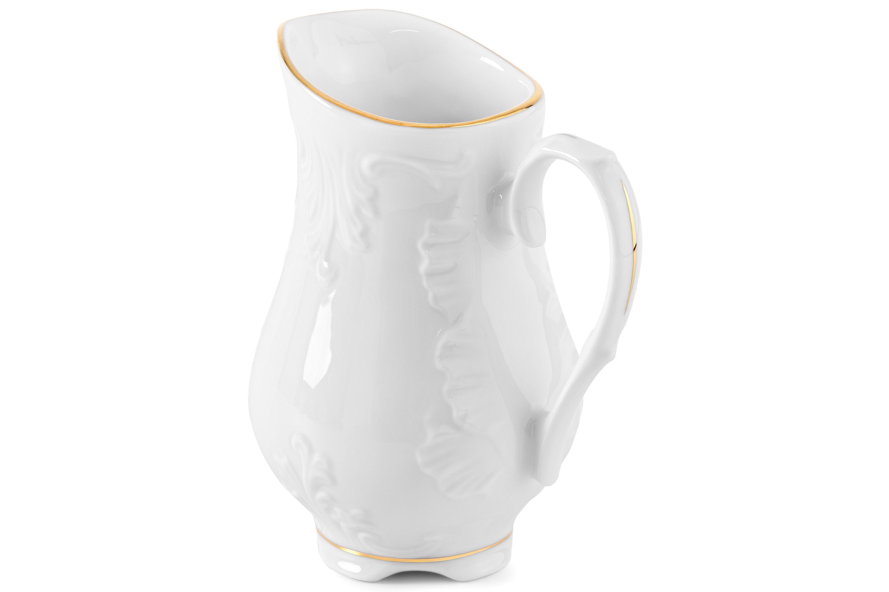 KONSIMO® Milchkännchen CMIELOW ROCOCO Milchkrug, Milchkanne, 0.3 l, in echtem Gold bemalt, Hochwertiges Premium-Porzellan mit Deckel