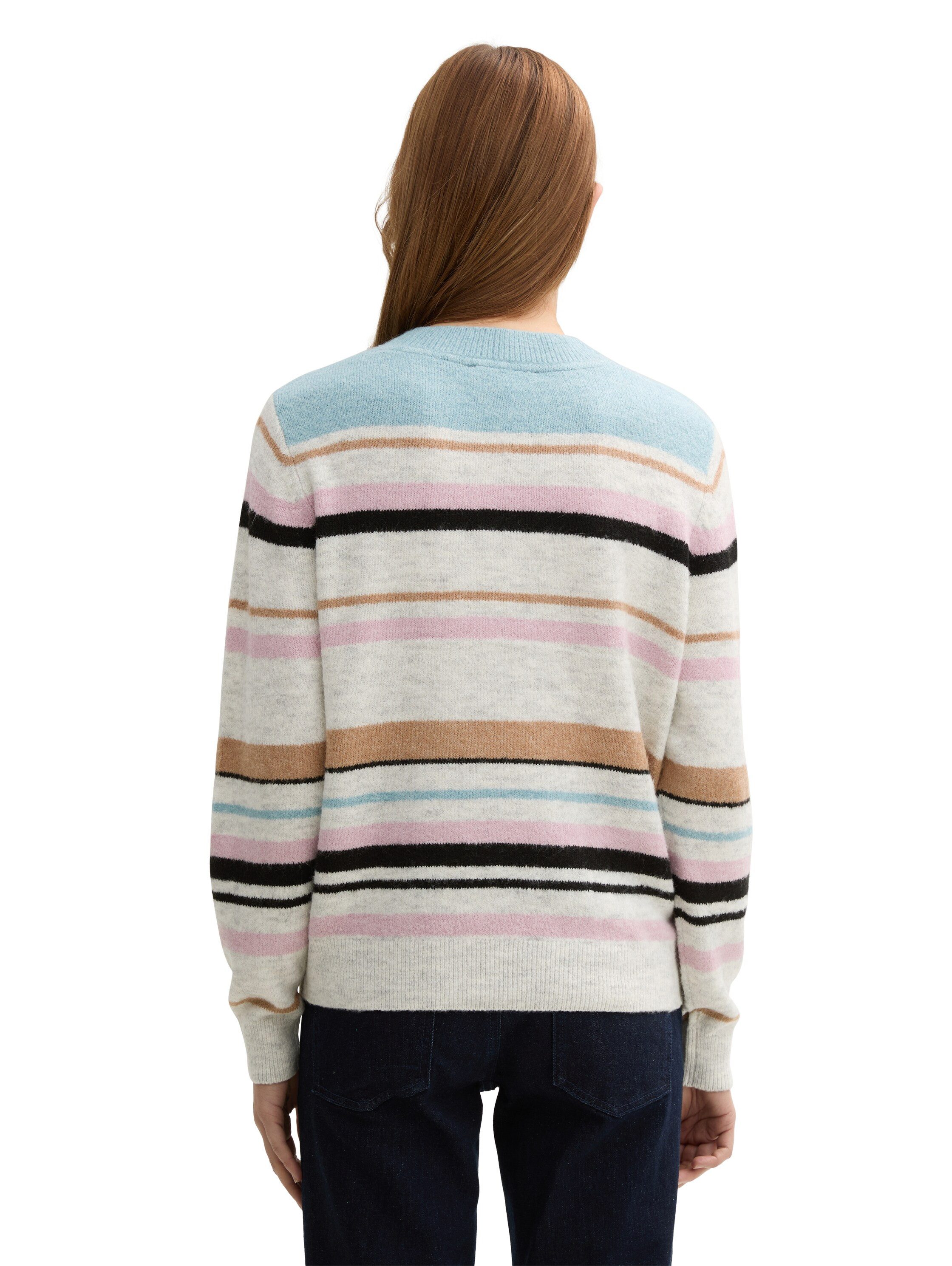 TOM TAILOR Denim Strickpullover mit Streifenmuster günstig online kaufen