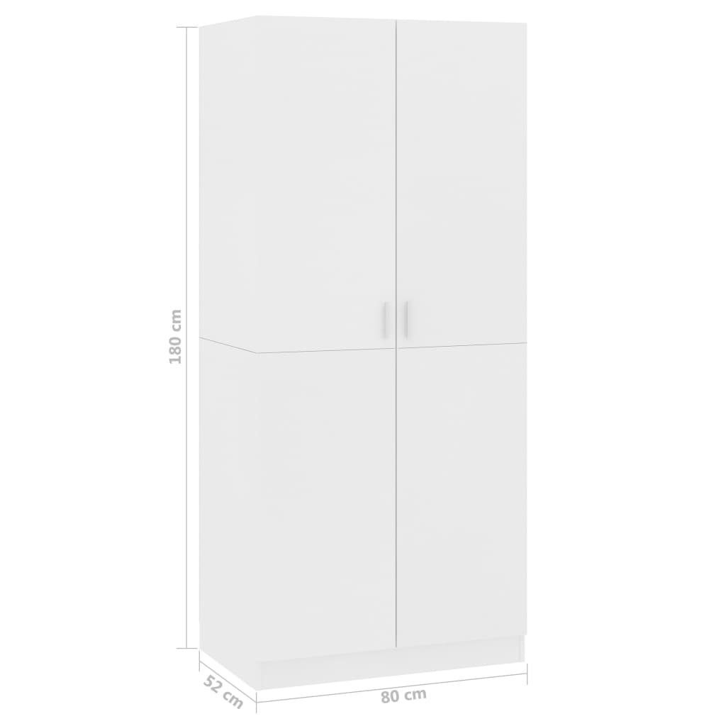 Kleiderschrank Holzwerkstoff 80x52x180 Weiß cm furnicato