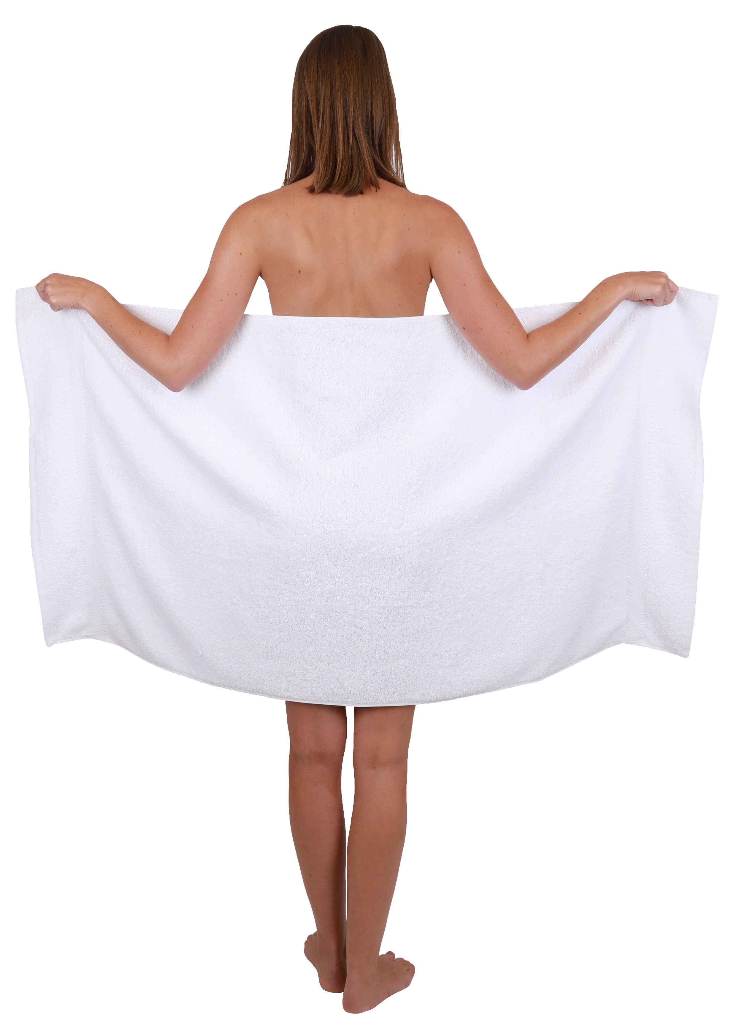 Betz Handtuch Set 8-tlg.. Handtuch-Set und Palermo weiß Farbe 100% Baumwolle türkis