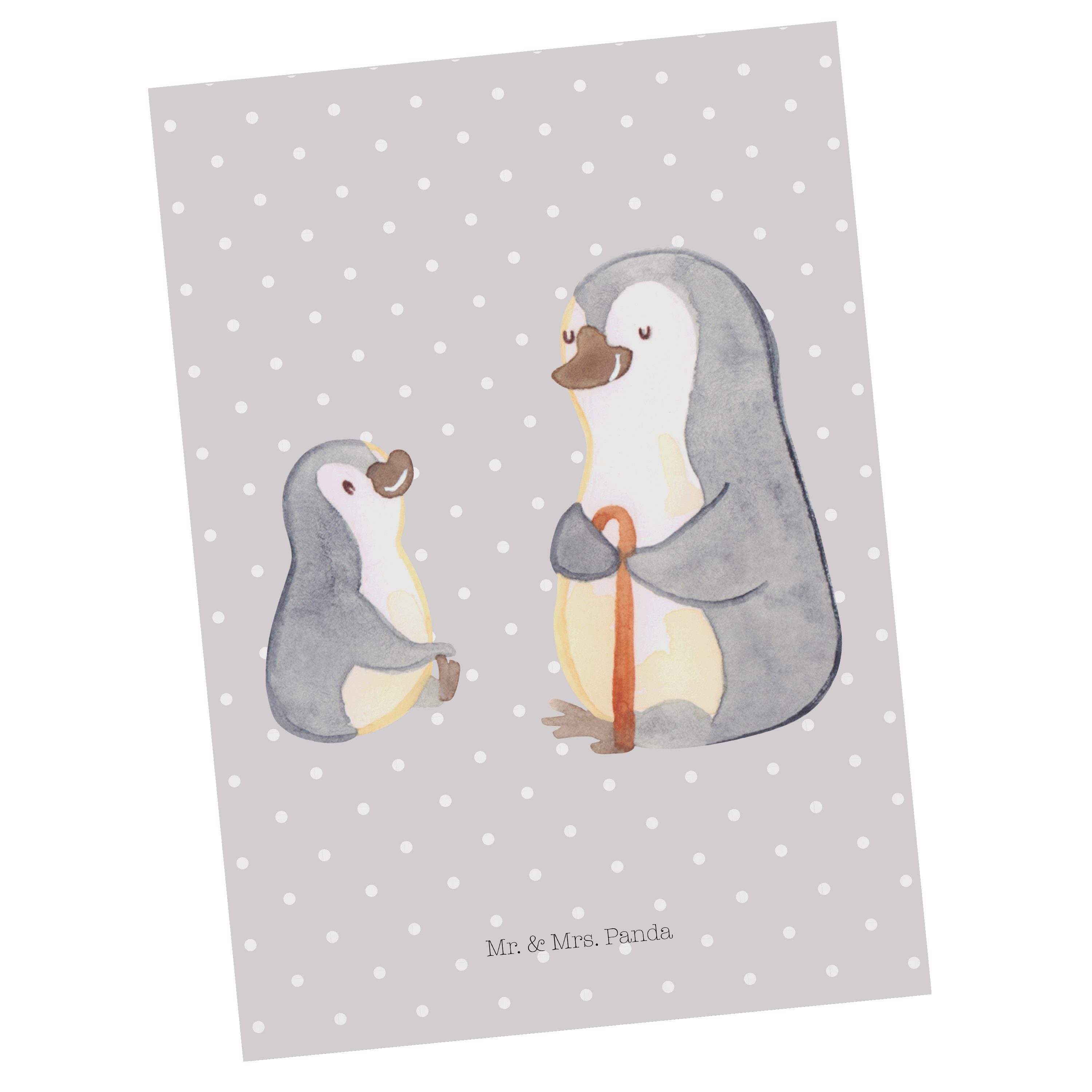 Enkel Liebli Pinguin Panda Grau Mr. Pastell Opa Geschenk, Mrs. - Geburtstagskarte, & - Postkarte