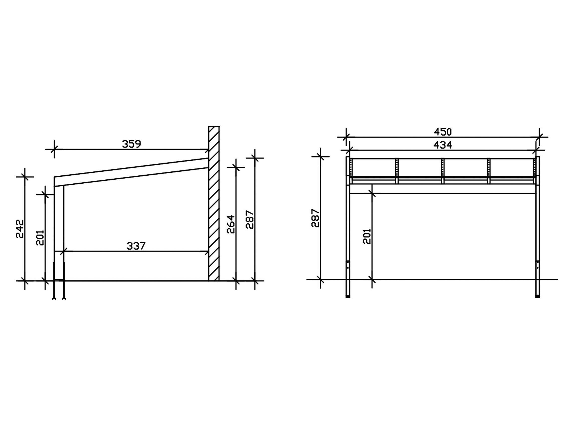 Skanholz Terrassendach Novara, BxT: 450x359 cm, Bedachung Doppelstegplatten, BxT: 450x359 cm