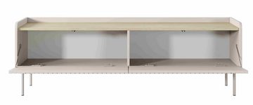 Furnix TV-Schrank Niklaus 153 RTV Sideboard mit zwei Schränken Metallfüße ​Beige Gesamtmaße 153x50,2x38 cm, Design & Funktionalität