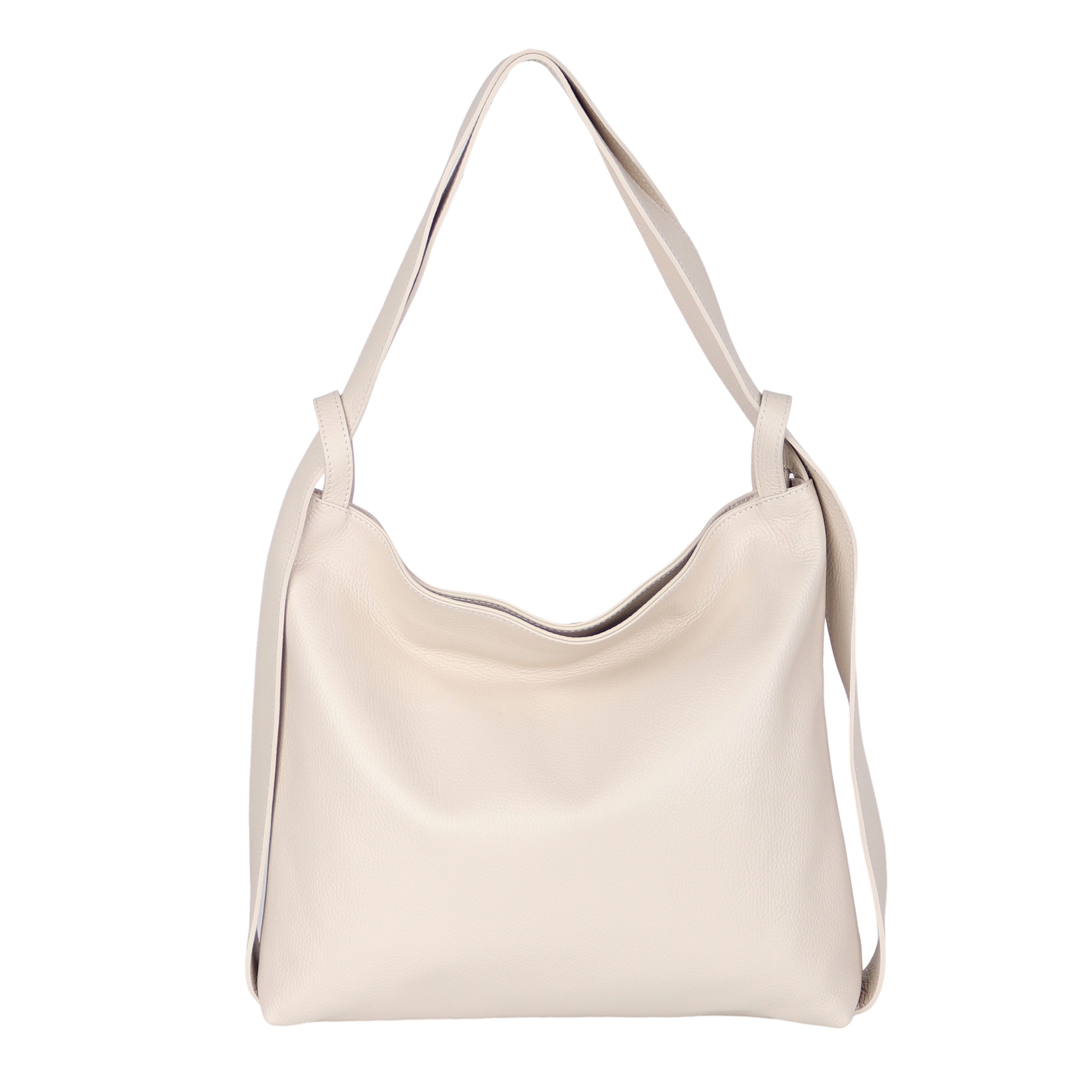 MIRROSI Beuteltasche aus Echtleder, Made in Italy, Shopper Tasche auch als Rucksack 2 in 1, Tragetasche (47x37x9cm) mit viel Stauraum