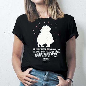 Mr. & Mrs. Panda T-Shirt Eisbär Umarmen - Schwarz - Geschenk, Gute Laune, Damen, lustige Sprüc (1-tlg)