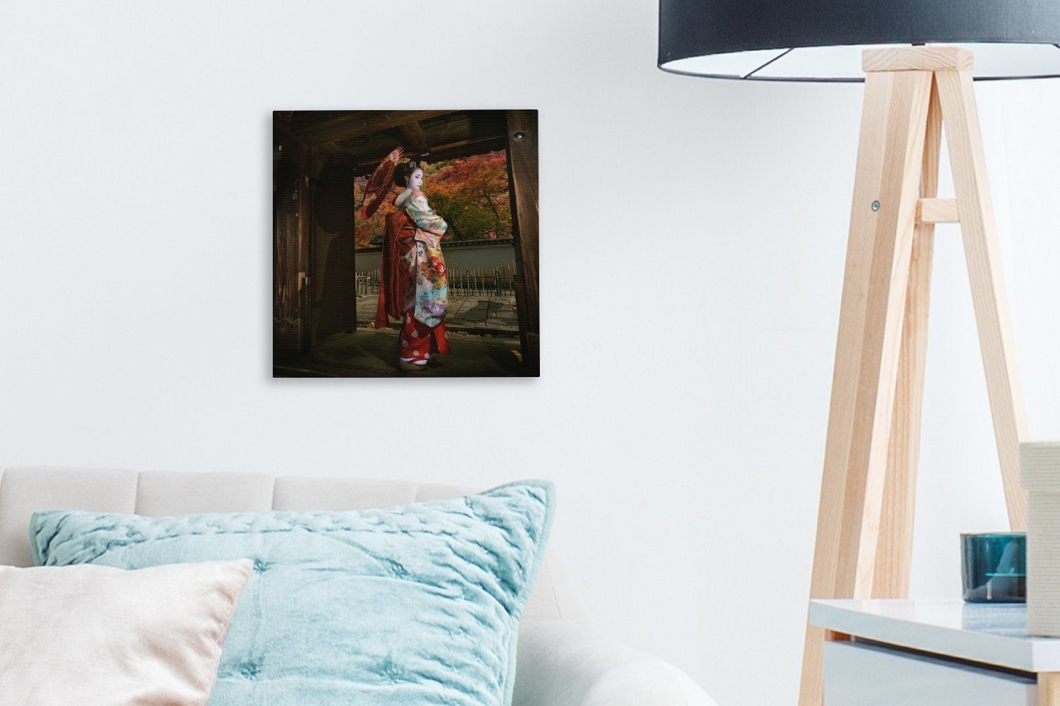 Geisha in St), Leinwand für Gion Leinwandbild (1 Wohnzimmer OneMillionCanvasses® in Schlafzimmer Bilder Japan,