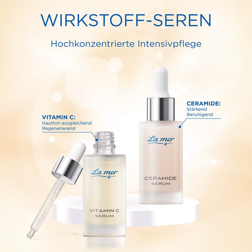 La mer Gesichtsserum Ceramide Serum – stärkendes Barriereserum Samtiges Ceramid-Serum mit Squalan & Astaxanthin, stärkt die Hautbarriere und beruhigt sensible, gereizte Haut