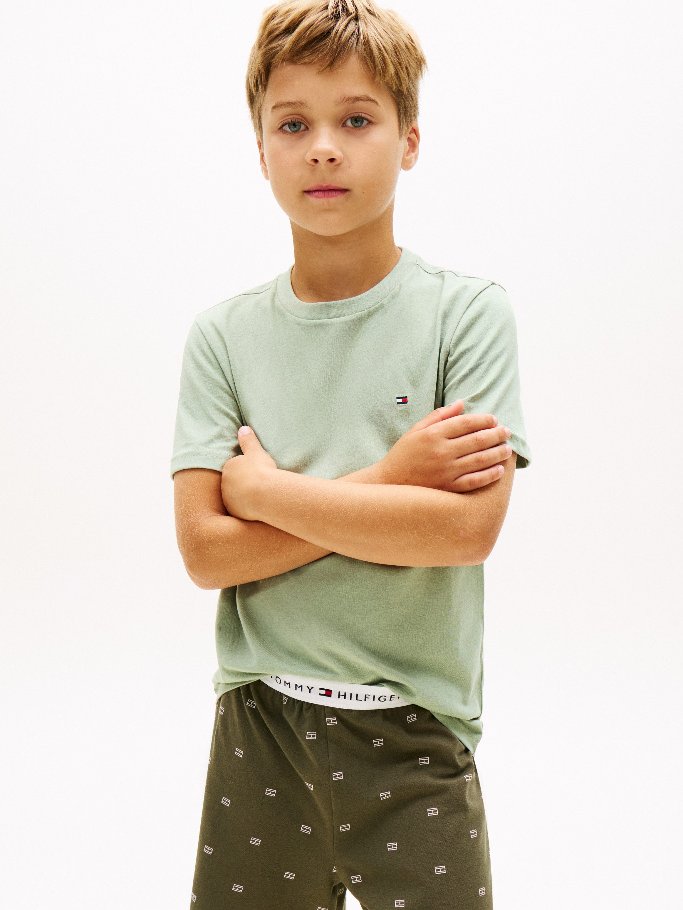 Tommy Hilfiger Underwear T-Shirt 2 PK SS TEE mit Stickerei und Rundhals im 2er-Pack (Packung, 2-tlg., 2er-Pack) unifarben, casual, regular fit, Baumwolle, Rundhals