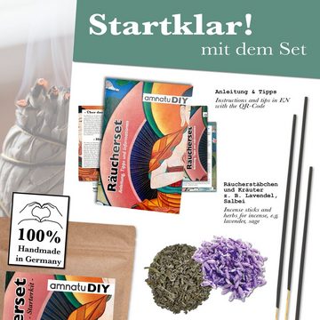 amnatu Räucherstäbchen-Halter DIY Räucherset - spirituelles Geschenk mit viel Inhalt für den Start, - Bekannt aus Social Media.
