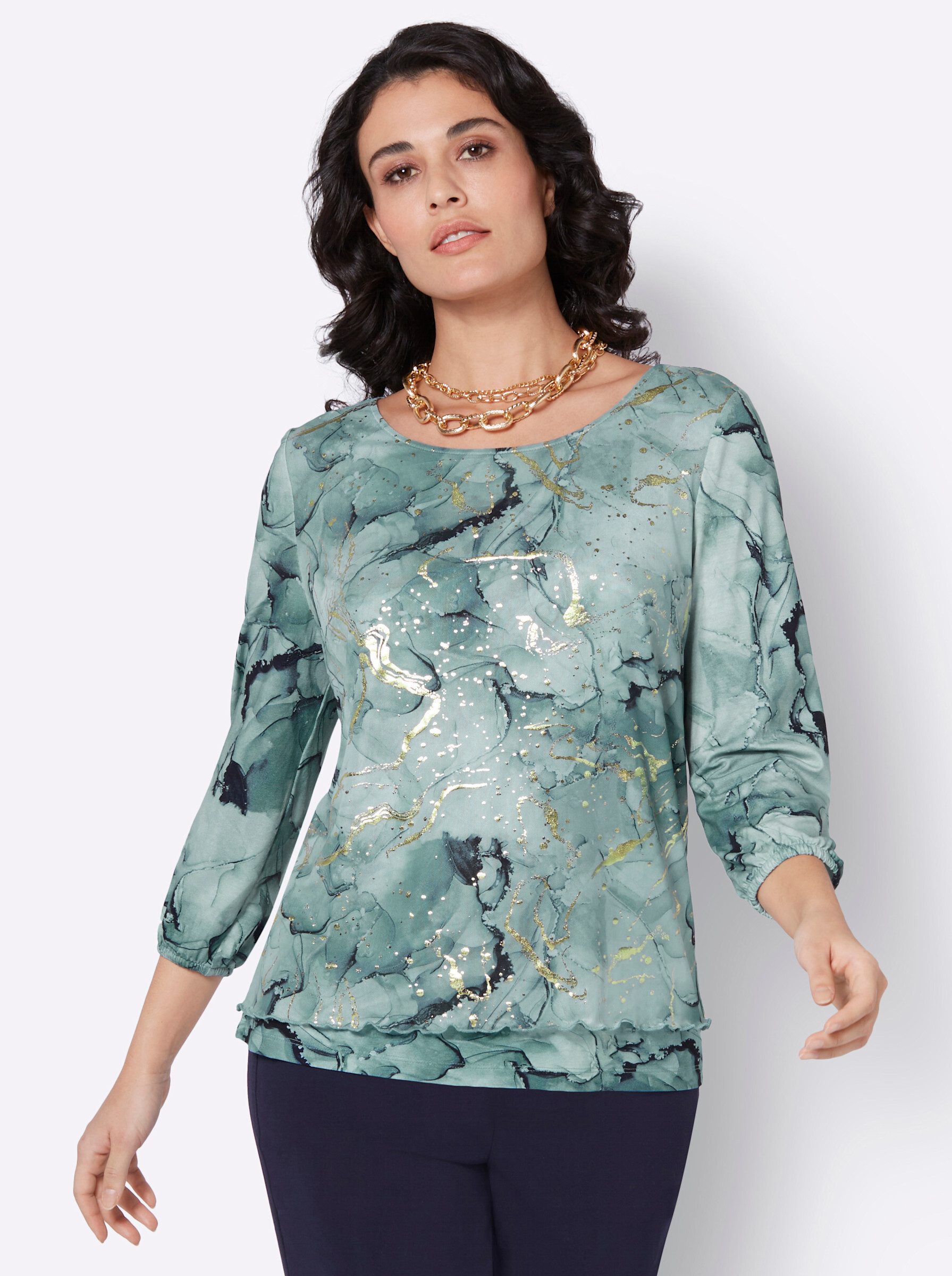 creation L 3/4-Arm-Shirt "Mesh-Shirt", (1 tlg.) günstig online kaufen