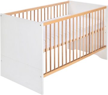 Schardt Babyzimmer-Komplettset Camiel White, (3-St., Kinderbett, Kleiderschrank, Wickelkommode), mit Kinderbett mit Umbauseiten, 3-trg. Schrank und Wickelkommode