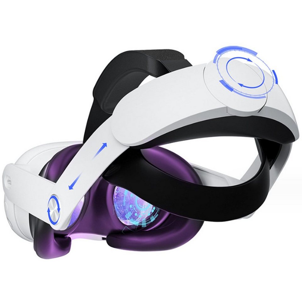 Tadow Meta Quest 3 Elite-Headset, verstellbares VR-Stirnband, Gaming-Zubehör  Halterungszubehör, (Silikon-Rückenpolster, Kopfgurt, Flexibler weicher  Riemen, 60° klappbarer Drehpunkt, hochwertiges PU-Leder, 360° drehbarer  Knopf)