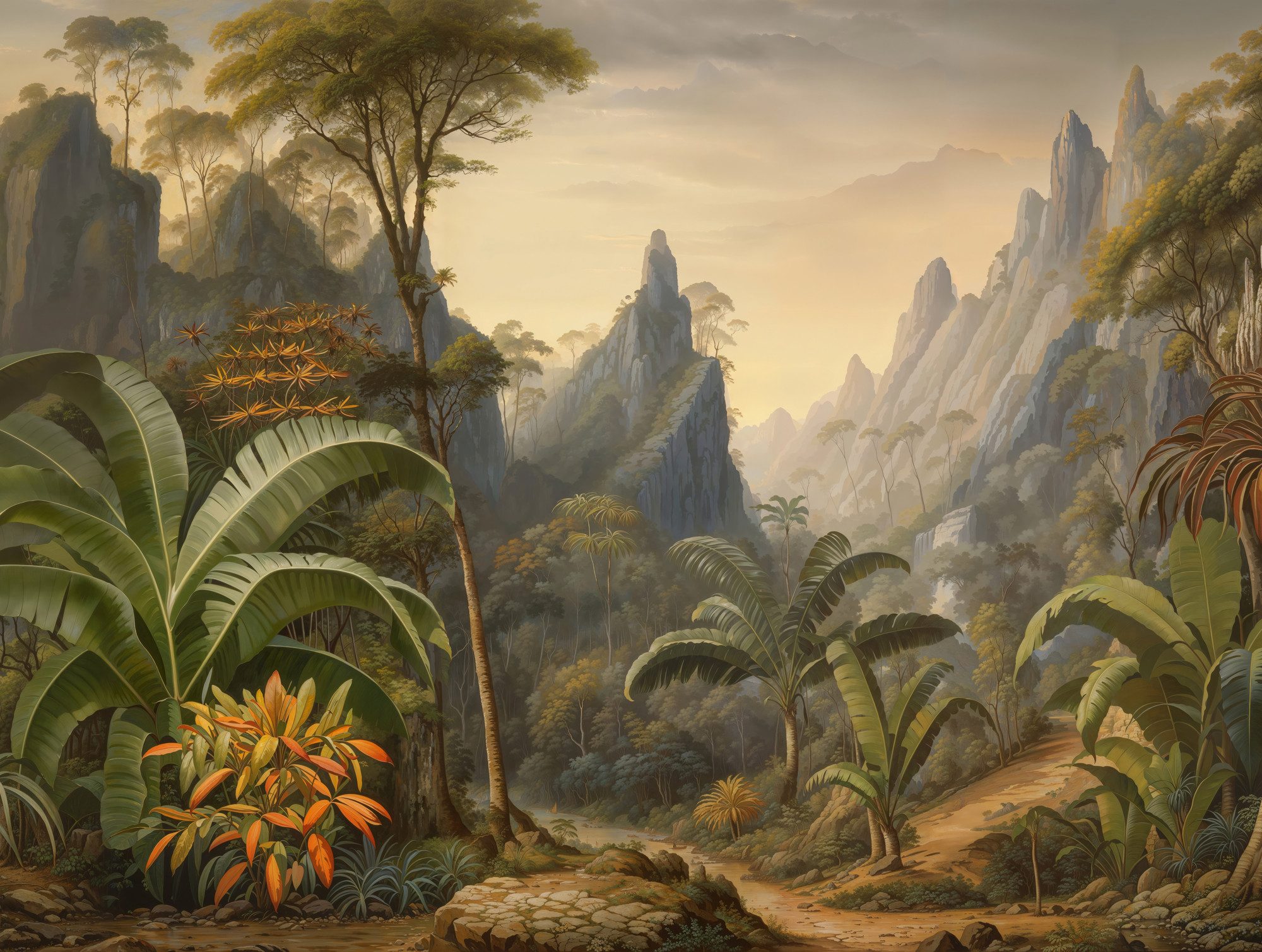 A.S. Création Vliestapete Cuba II Tropical Mountain Landscape Fototapete, leicht strukturiert, 3D-Optik, Motiv, floral, Detailreiche Dschungel-Landschaft mit beeindruckender Tiefenwirkung