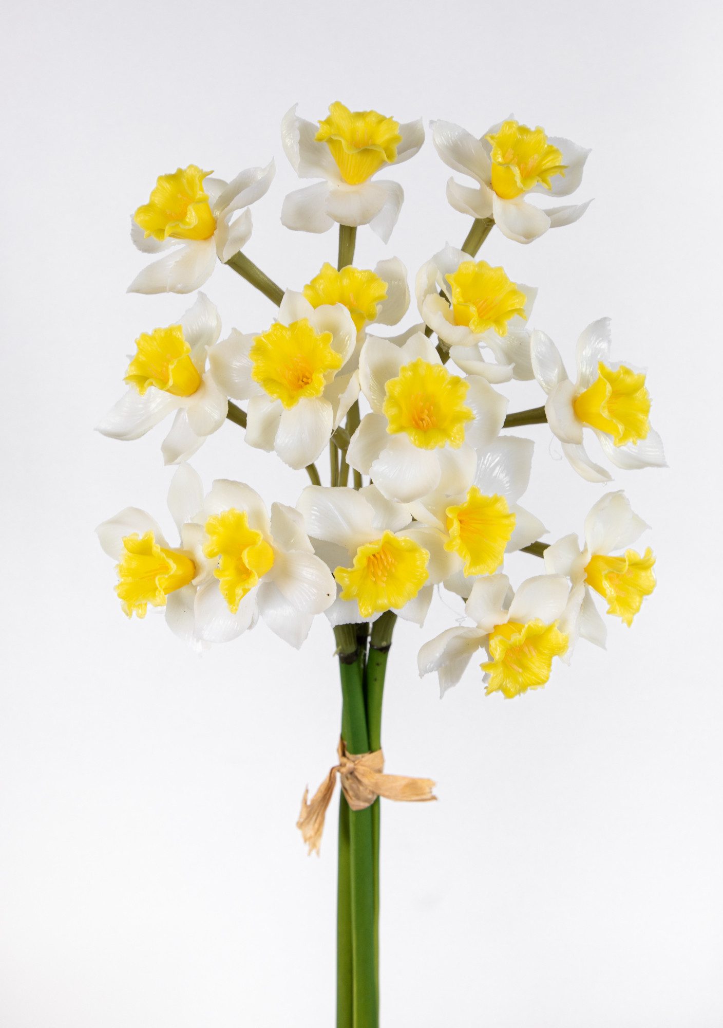 Kunstblume Narzissenbund Real Touch 50cm ZJ künstliche Blumen Osterglocken Narzisse, Seidenblumen Roß, Höhe 34 cm, Weiß, Deko-Blume