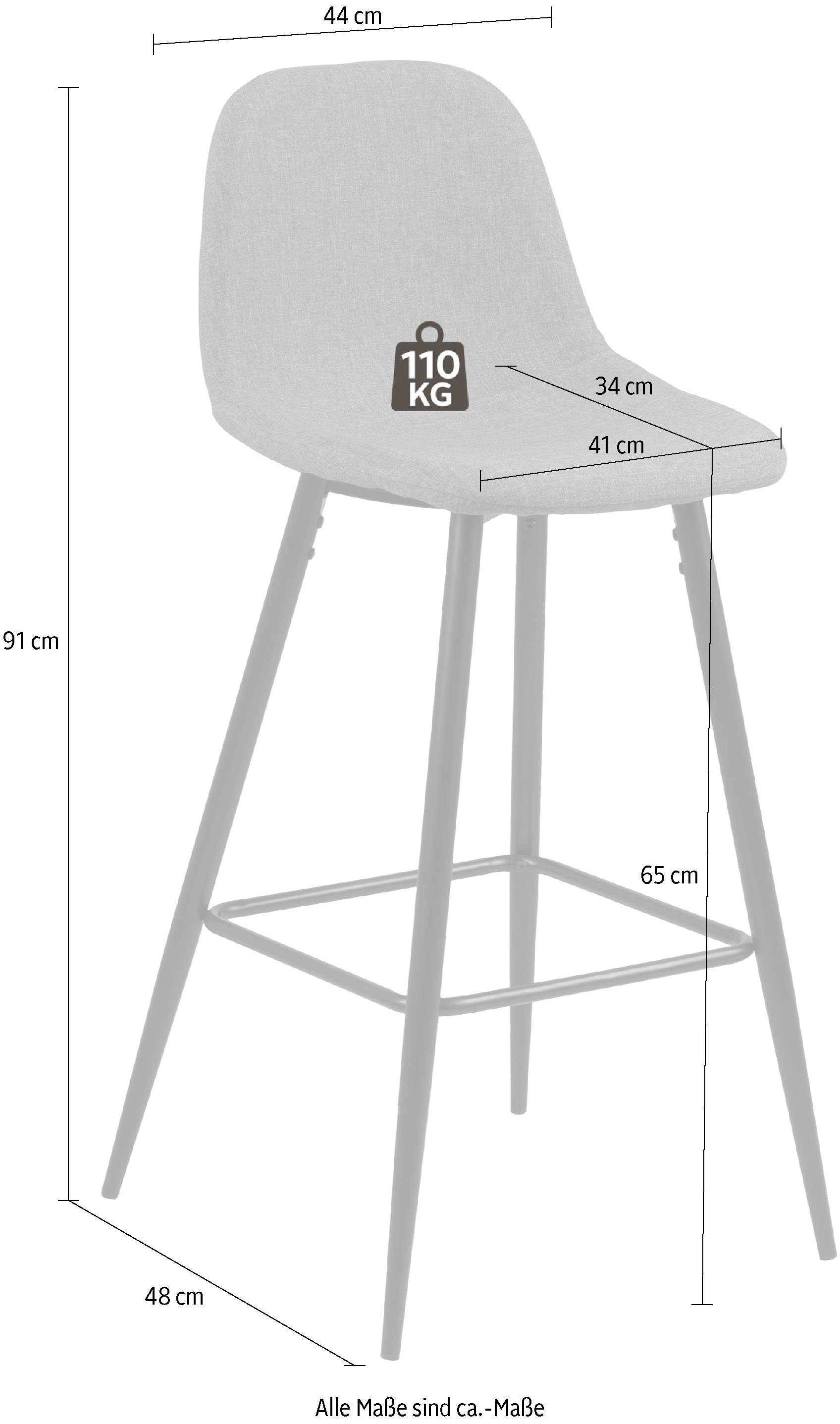 GROUP Set, pflegeleichte cm zwei 65 Bezugsqualitäten, Wilma, Sitzhöhe grau Bistrostuhl 2er ACTONA