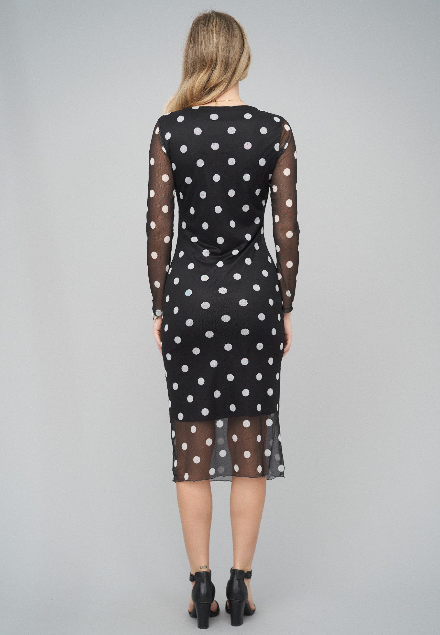 CLOUD 5IVE A-Linien-Kleid CLOUD 5IVE Long-sleeve Dress Polka Dots (1-tlg) – Bild 5 von 5